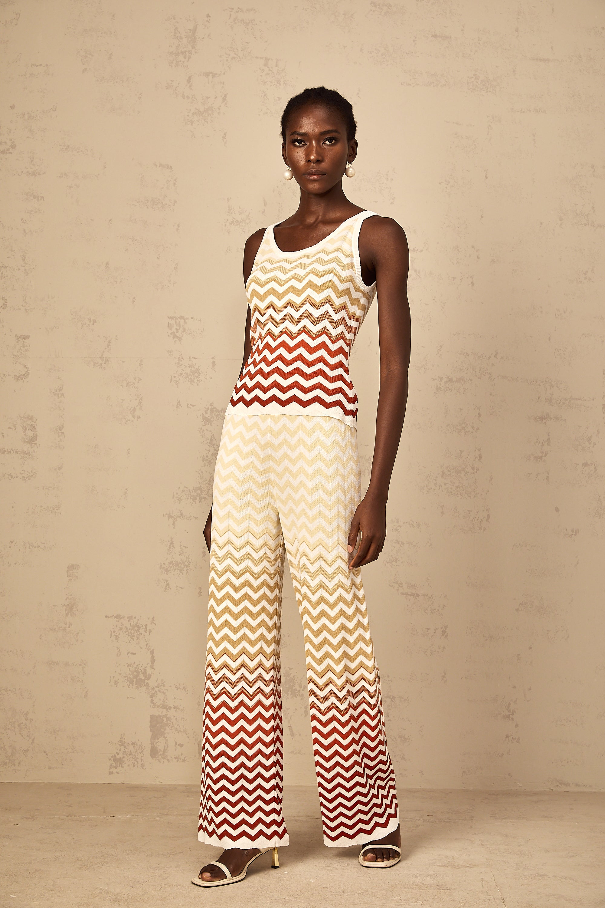 Isabelle Yellow Zigzag Knit Matching Set (Final Sale-US Only)