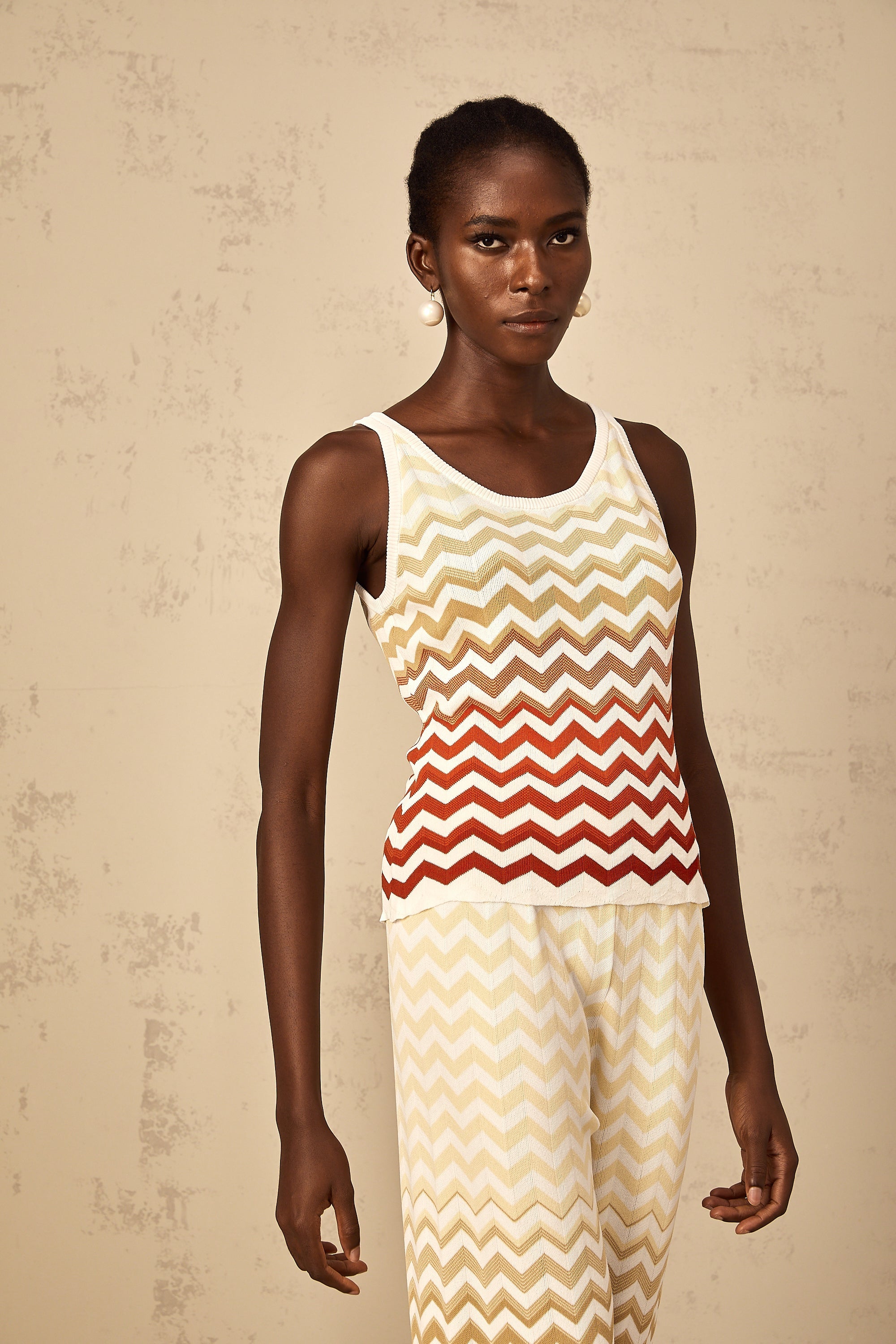 Isabelle Yellow Zigzag Knit Matching Set (Final Sale-US Only)