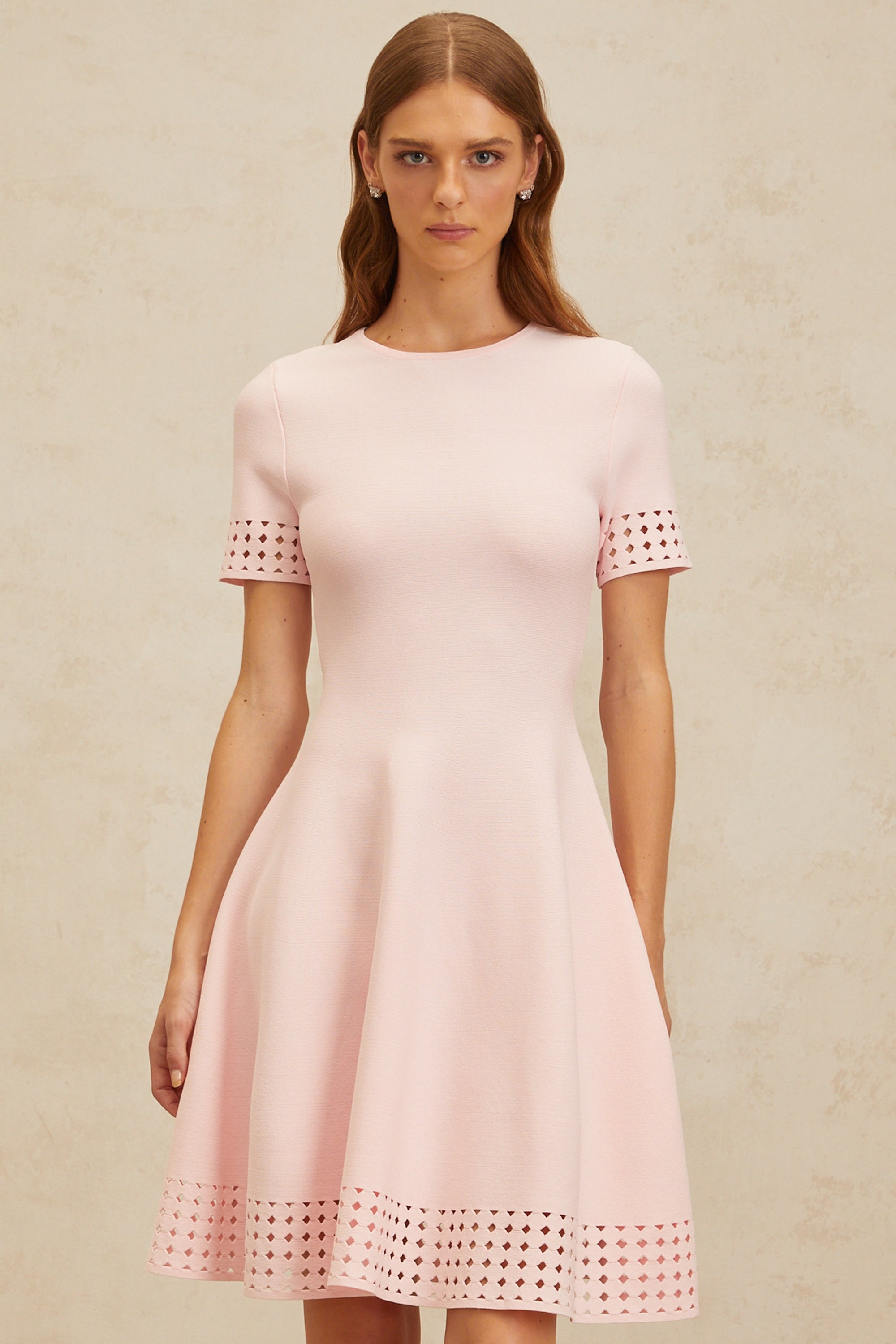 Isidore Pink Cut-Out Detail Knit Mini Dress