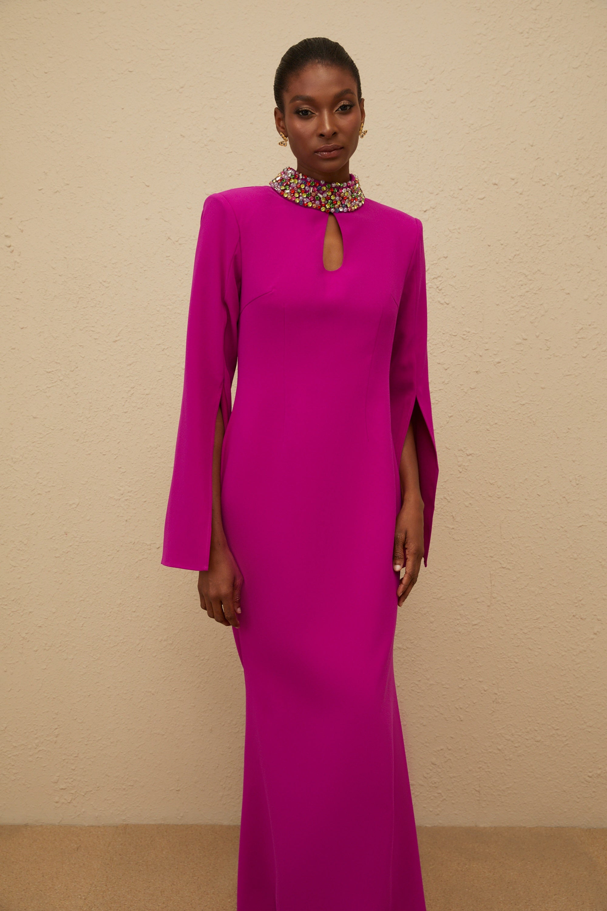 Majestueuse Fuchsia Keyhole-Detail Mermaid Gown (Final Sale-US Only)