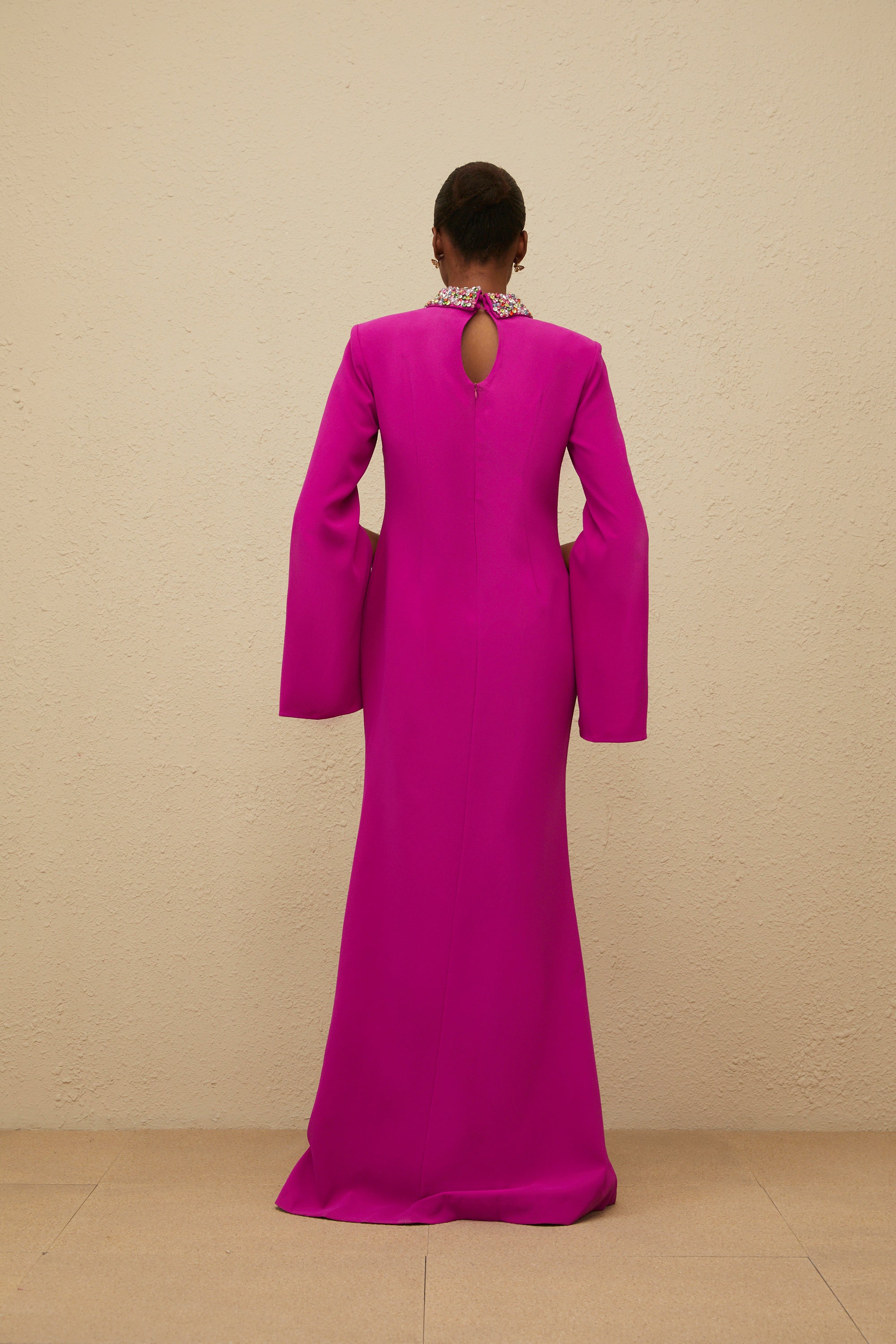 Majestueuse Fuchsia Keyhole-Detail Mermaid Gown (Final Sale-US Only)