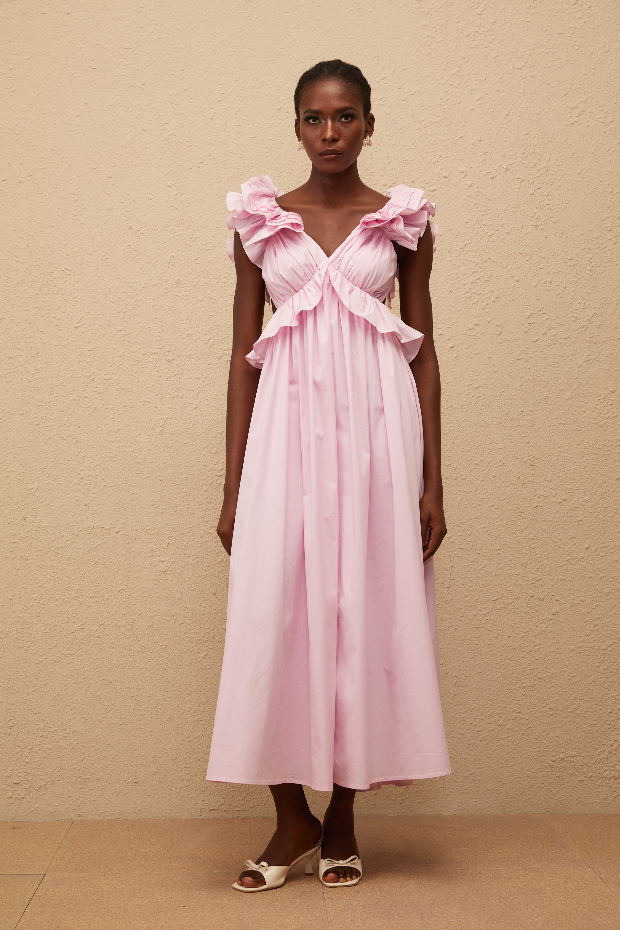 Adélaïde Pink Open Back Maxi Dress (Final Sale-US Only)
