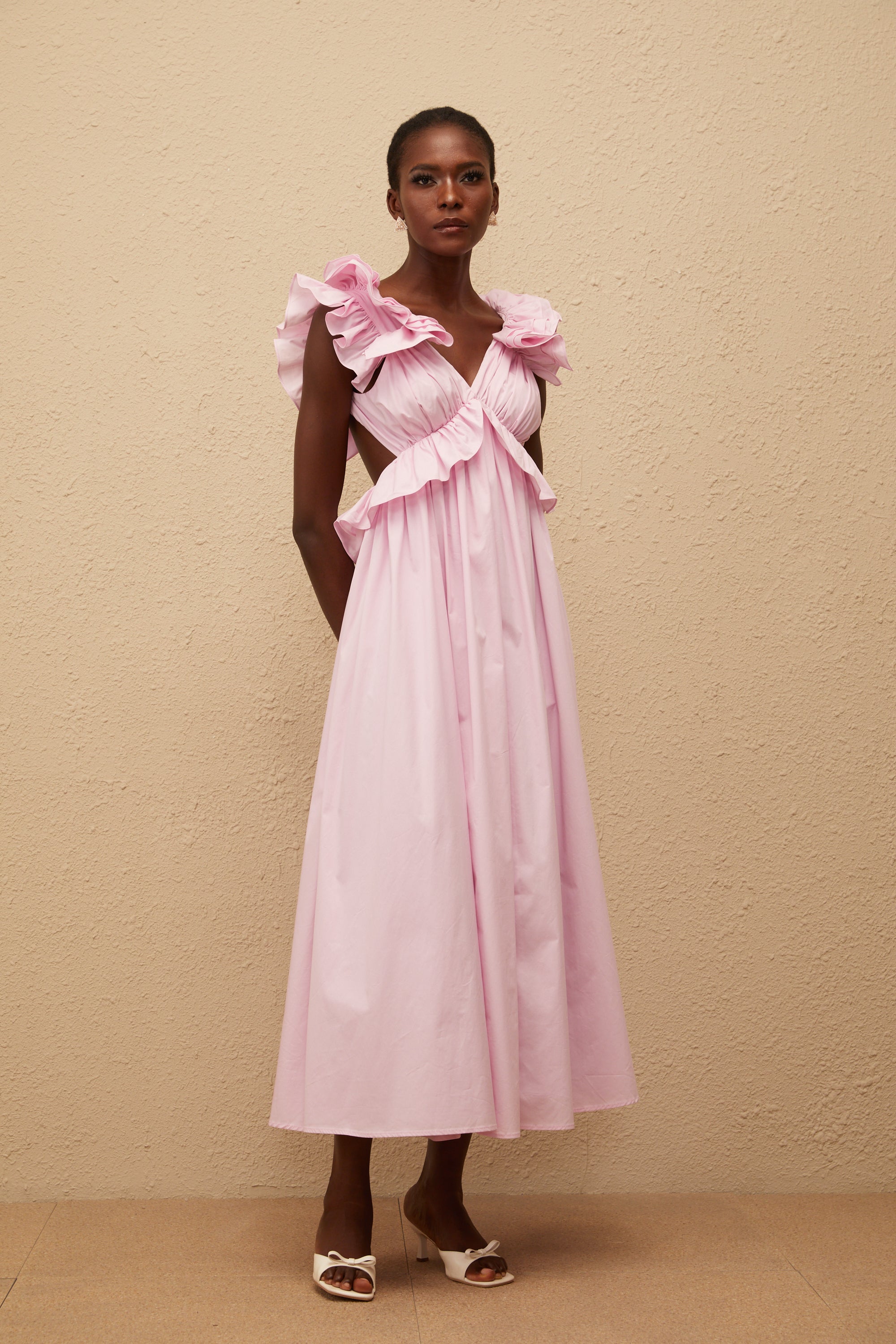 Adélaïde Pink Open Back Maxi Dress (Final Sale-US Only)