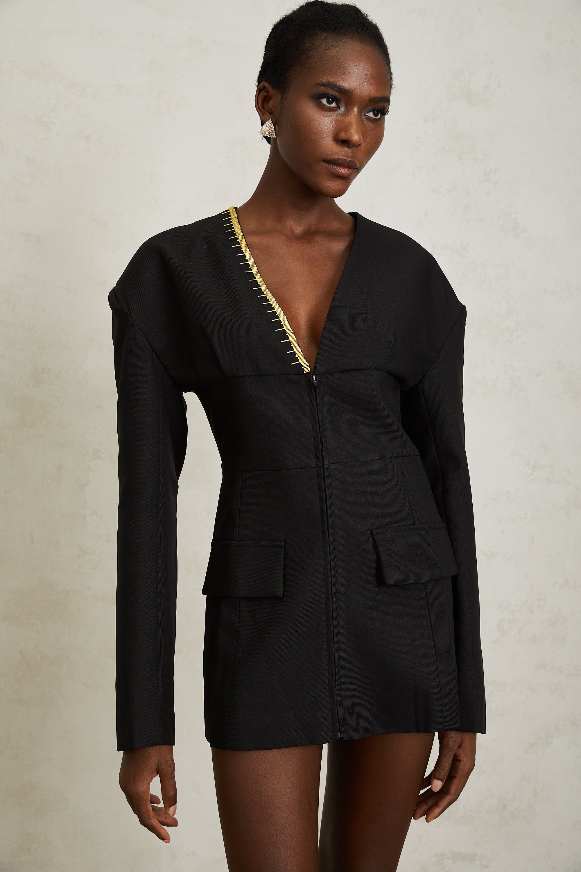 Madeleine Black Slimfit Mini Dress (Final Sale-US Only)