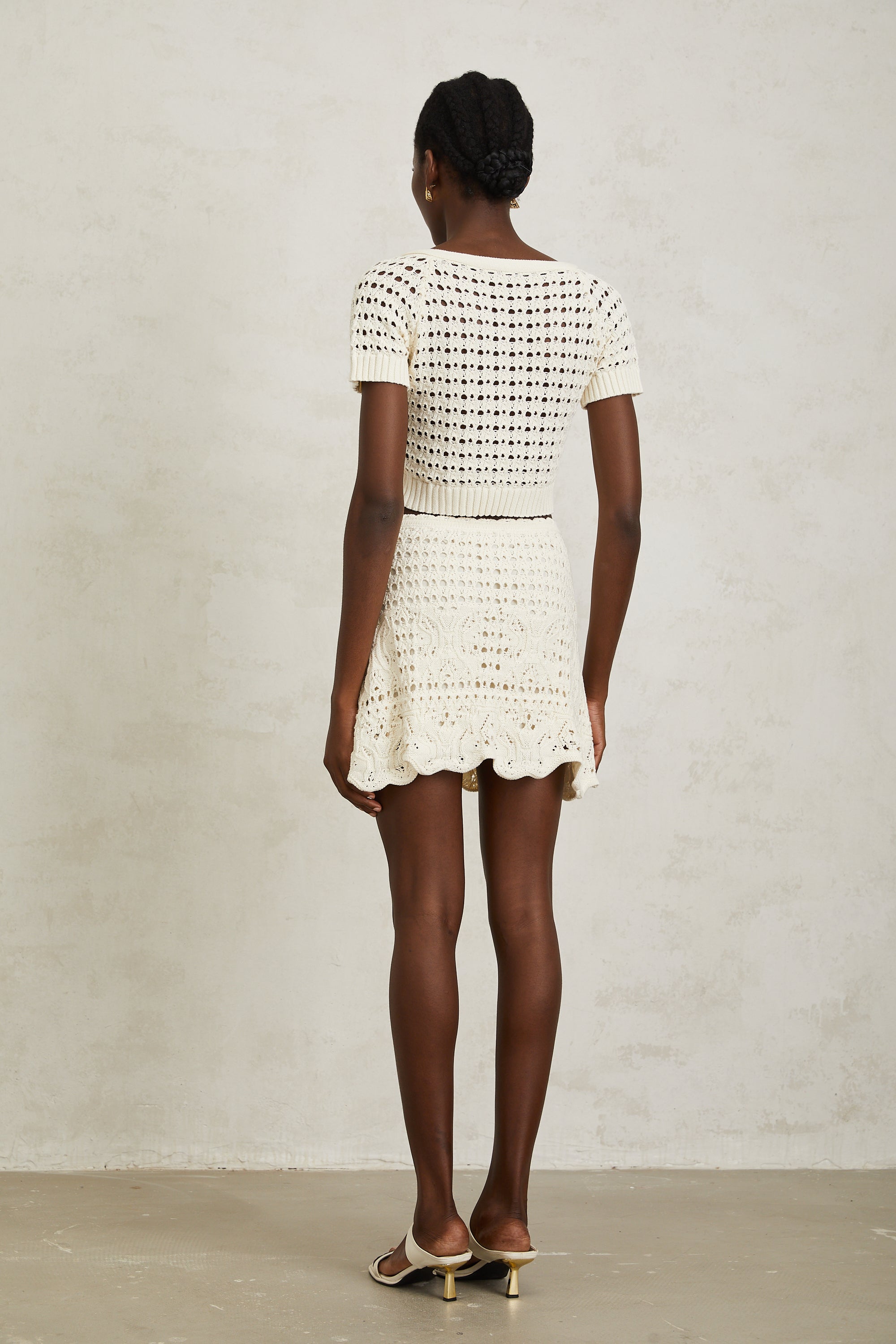 Bérénice Cream White Bowknot Knit Top (Final Sale-US Only)