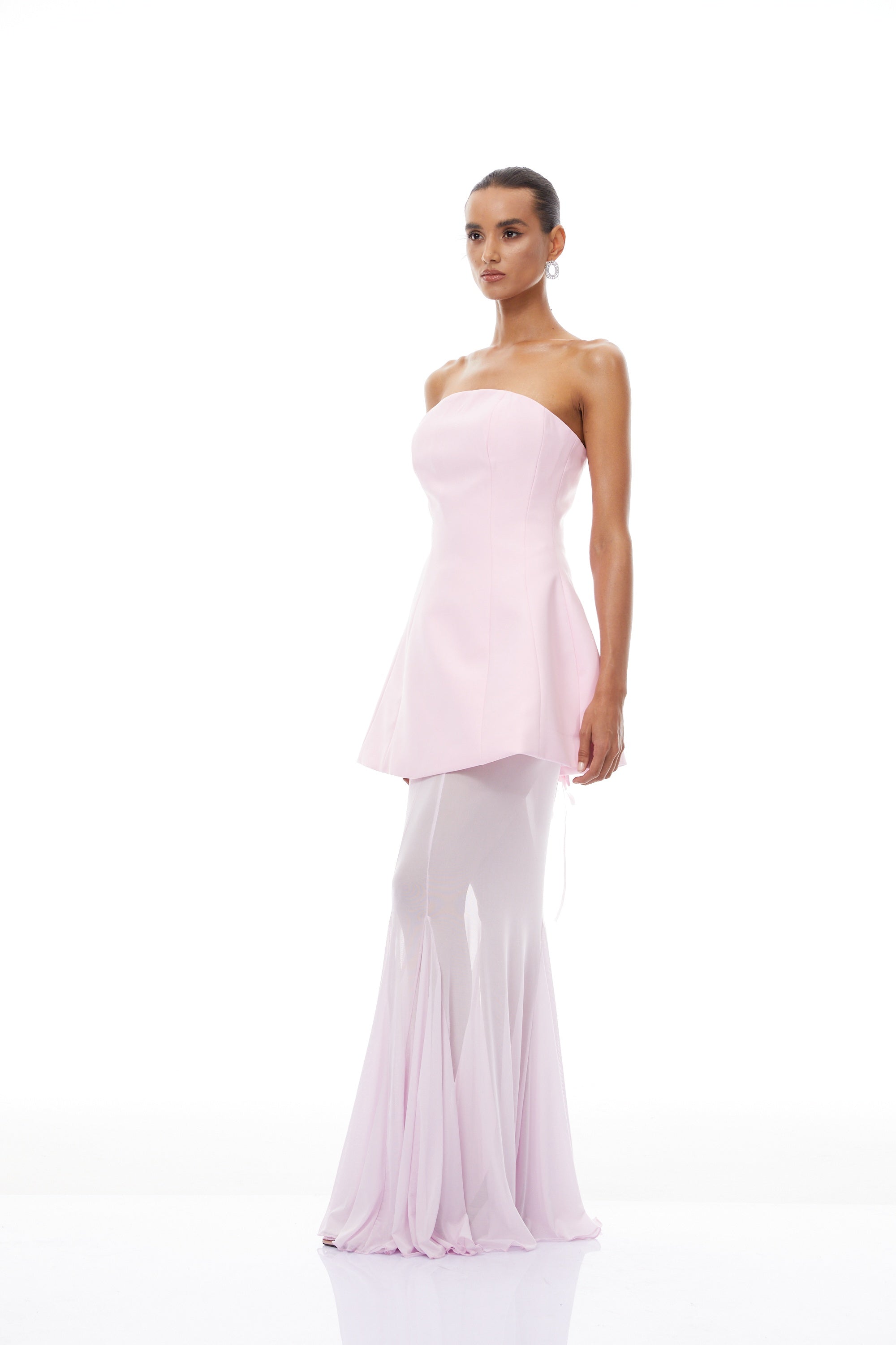 Mélanie Pink Corset Dress & Mesh Skirt Set (Final Sale)