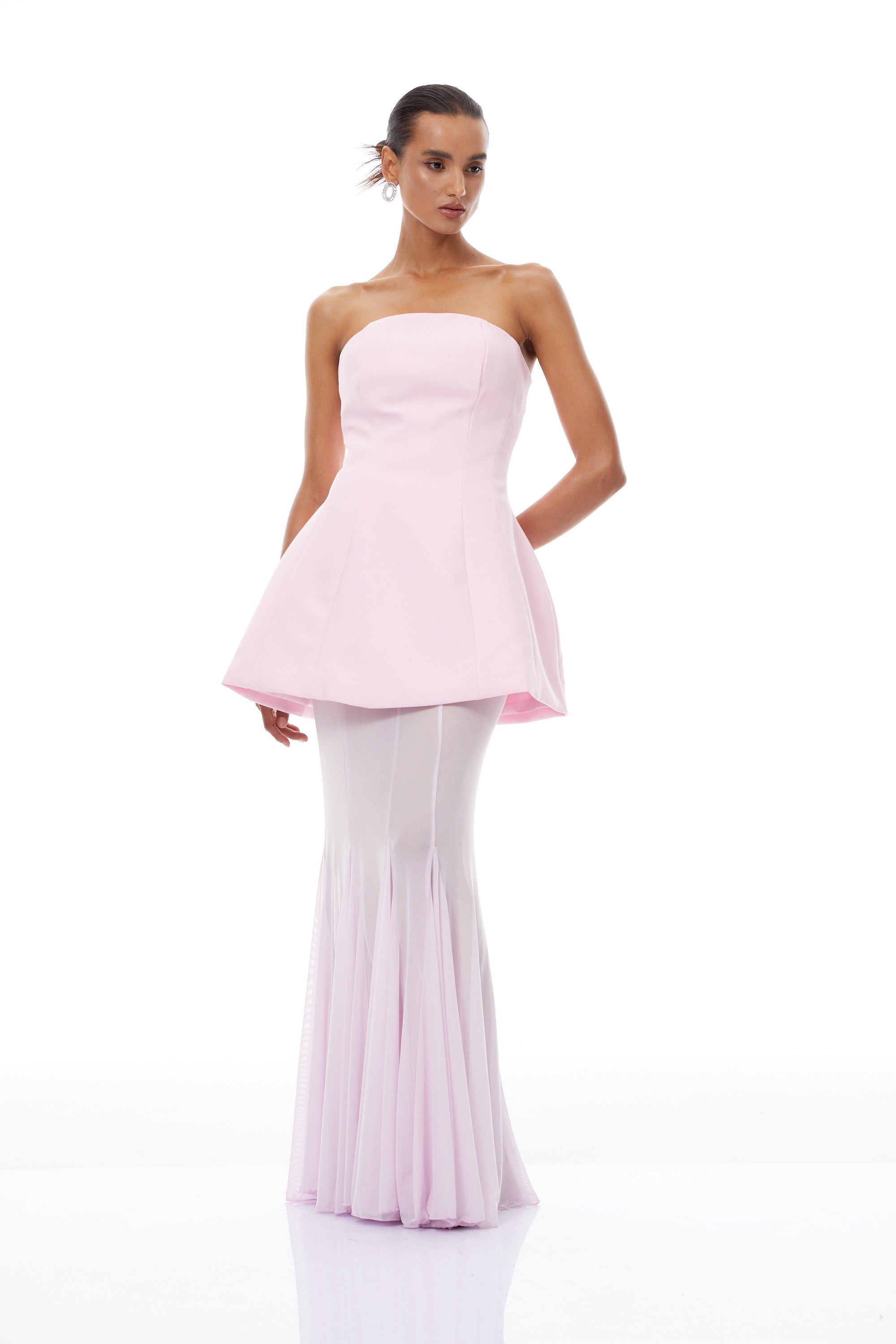 Mélanie Pink Corset Dress & Mesh Skirt Set (Final Sale)