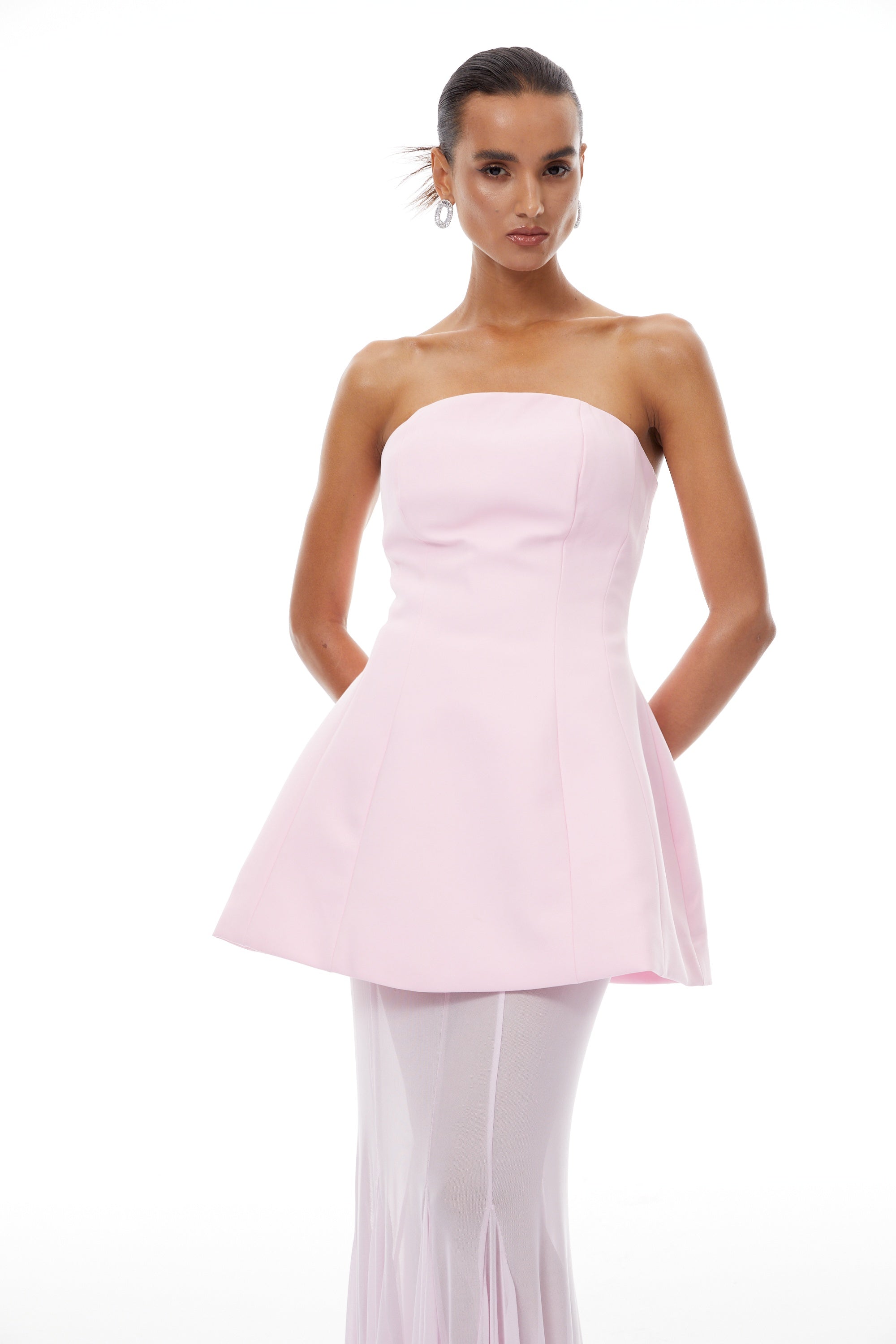 Mélanie Pink Corset Dress & Mesh Skirt Set (Final Sale-US Only)