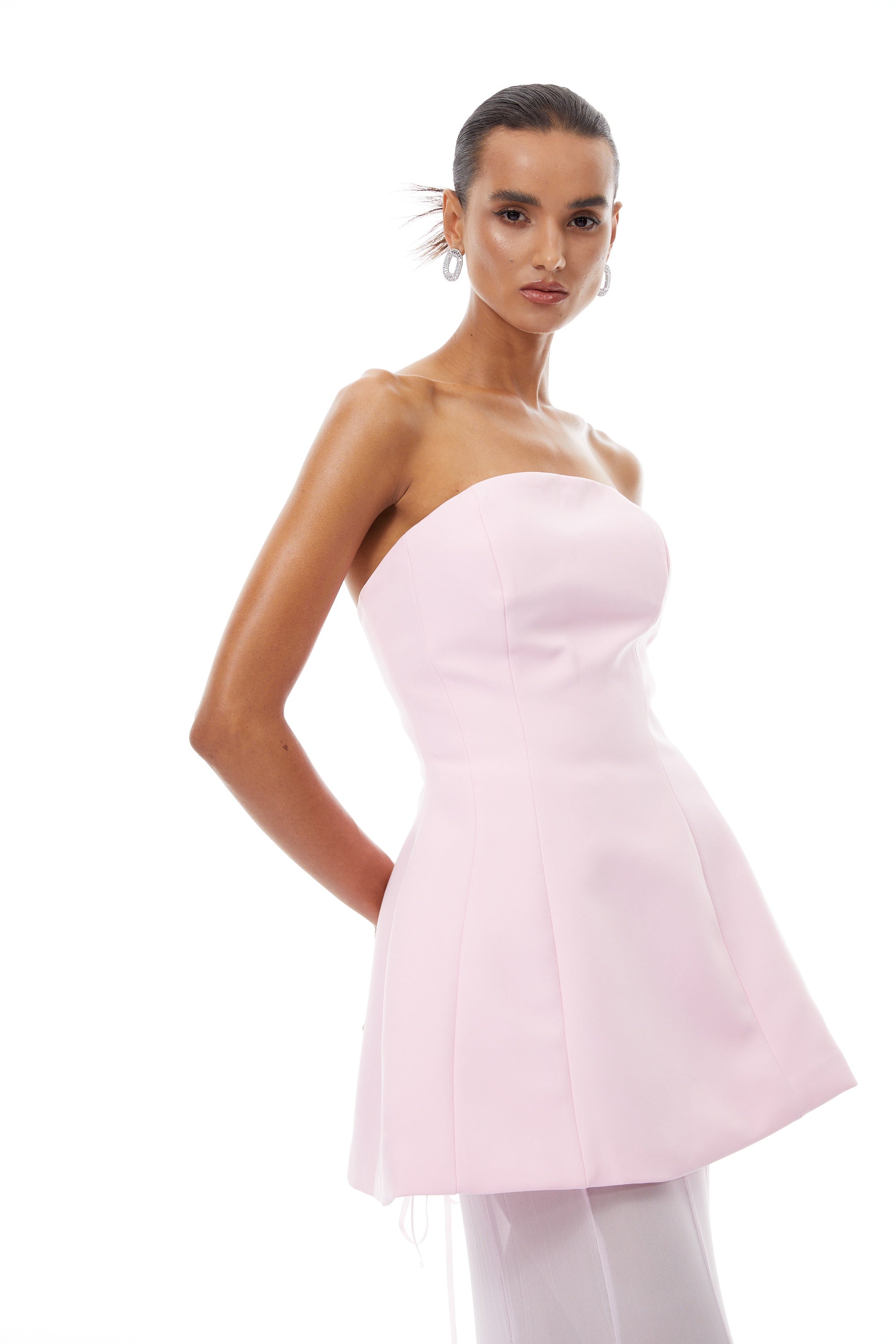 Mélanie Pink Corset Dress & Mesh Skirt Set (Final Sale)