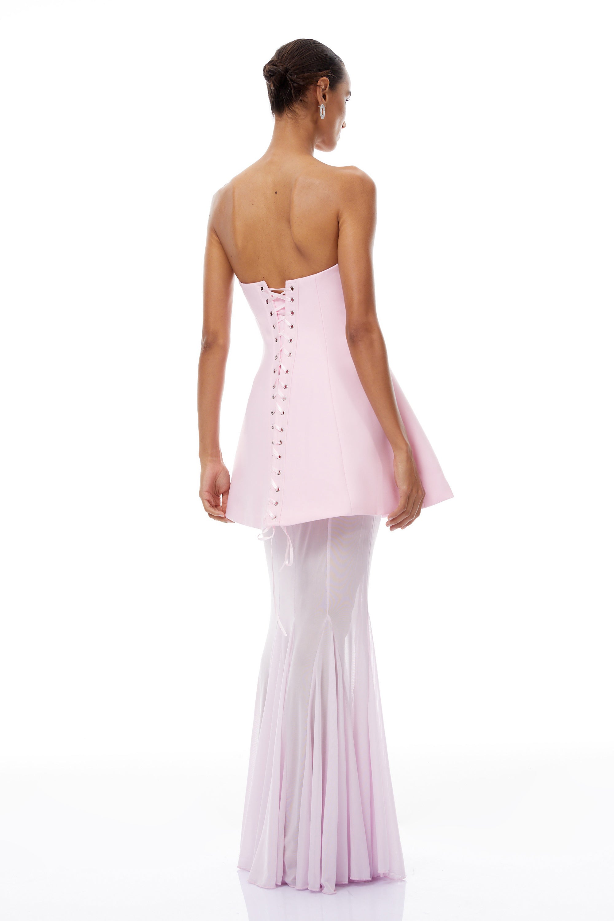 Mélanie Pink Corset Dress & Mesh Skirt Set (Final Sale-US Only)
