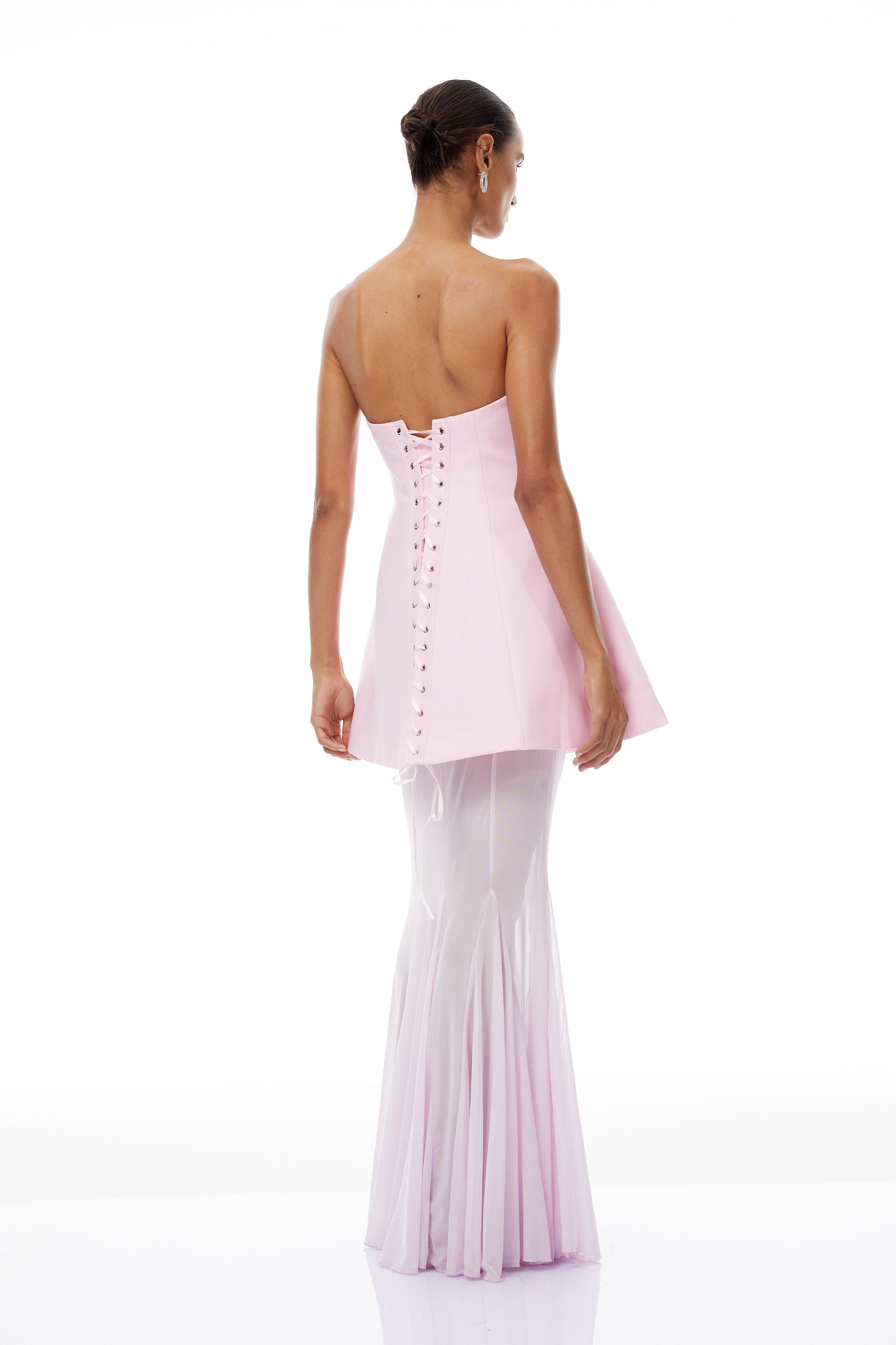 Mélanie Pink Corset Dress & Mesh Skirt Set (Final Sale)