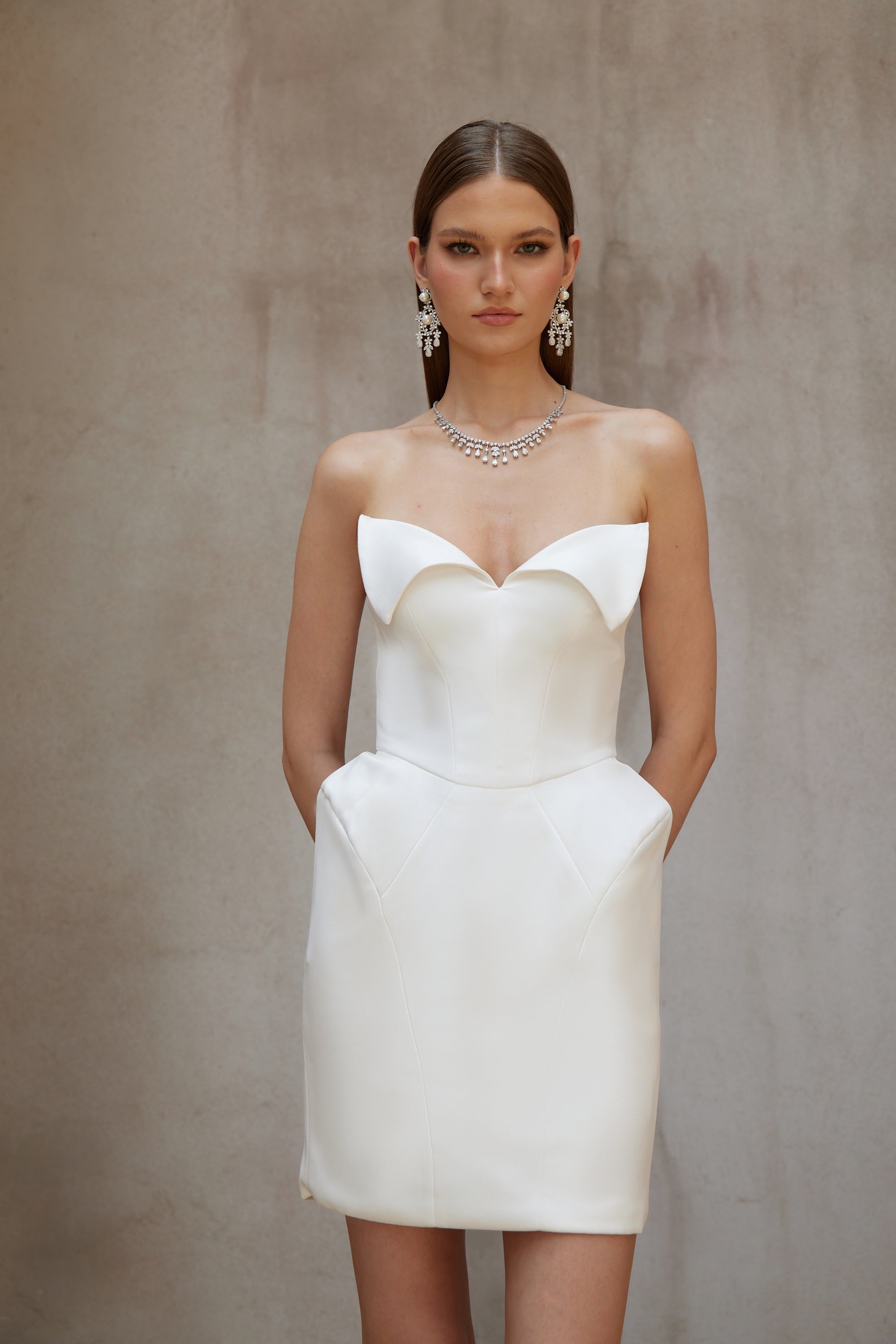 Alba White Barrel Waist Corset Mini Dress (Final Sale)