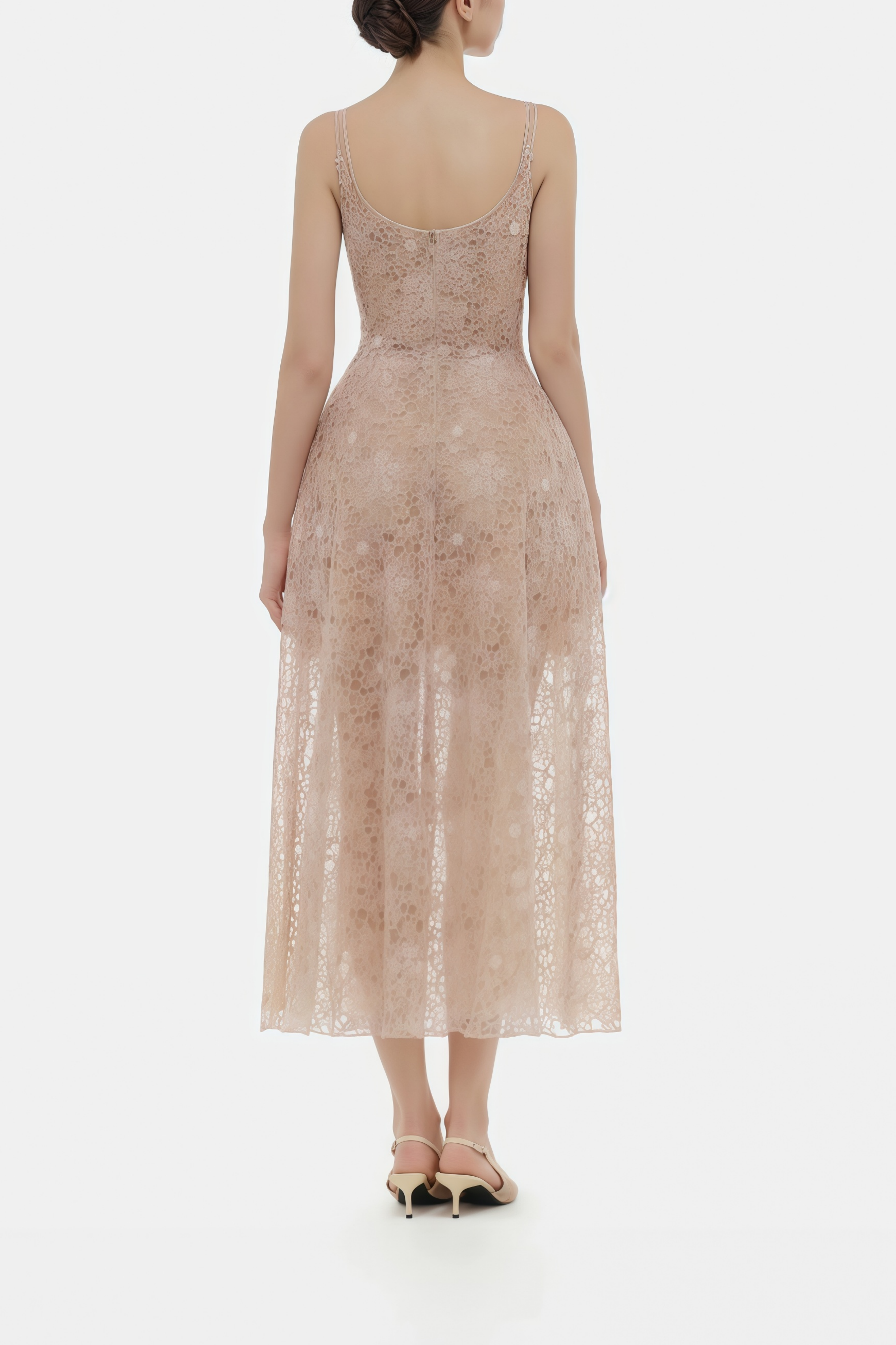 Kristoffer Pink Floral Lace Midi Dress (Final Sale)