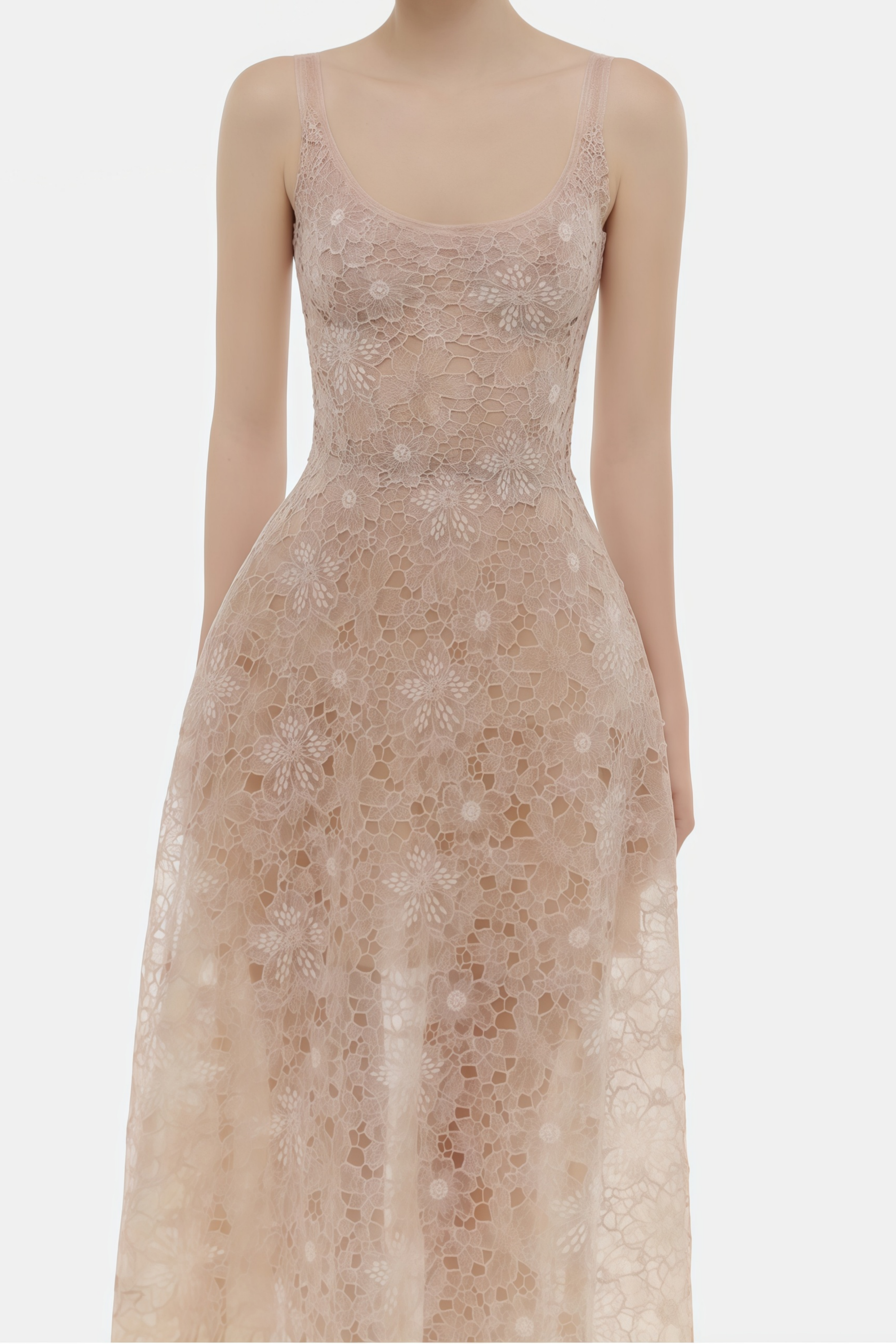 Kristoffer Pink Floral Lace Midi Dress (Final Sale)