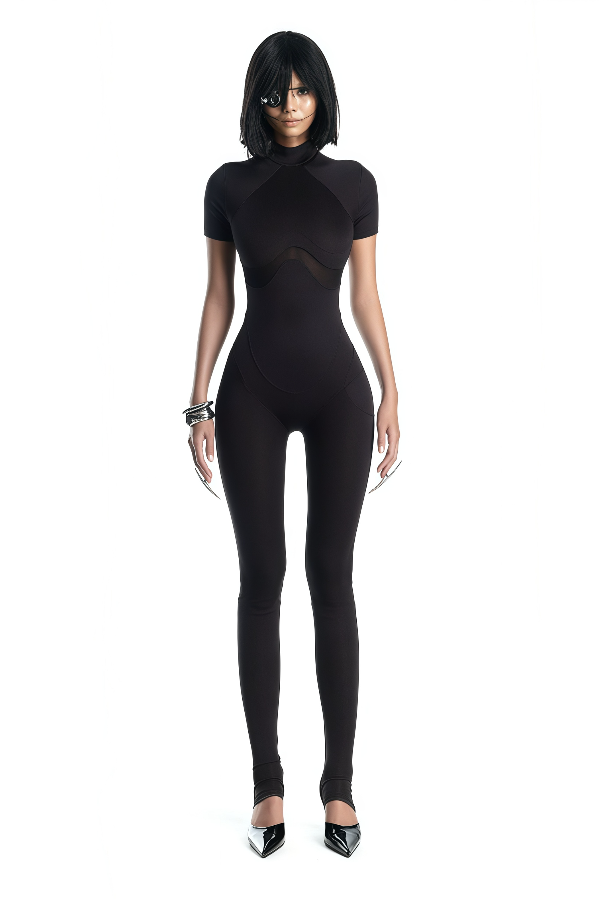 Zéro Black Short Sleeve Catsuit (Final Sale-US Only)