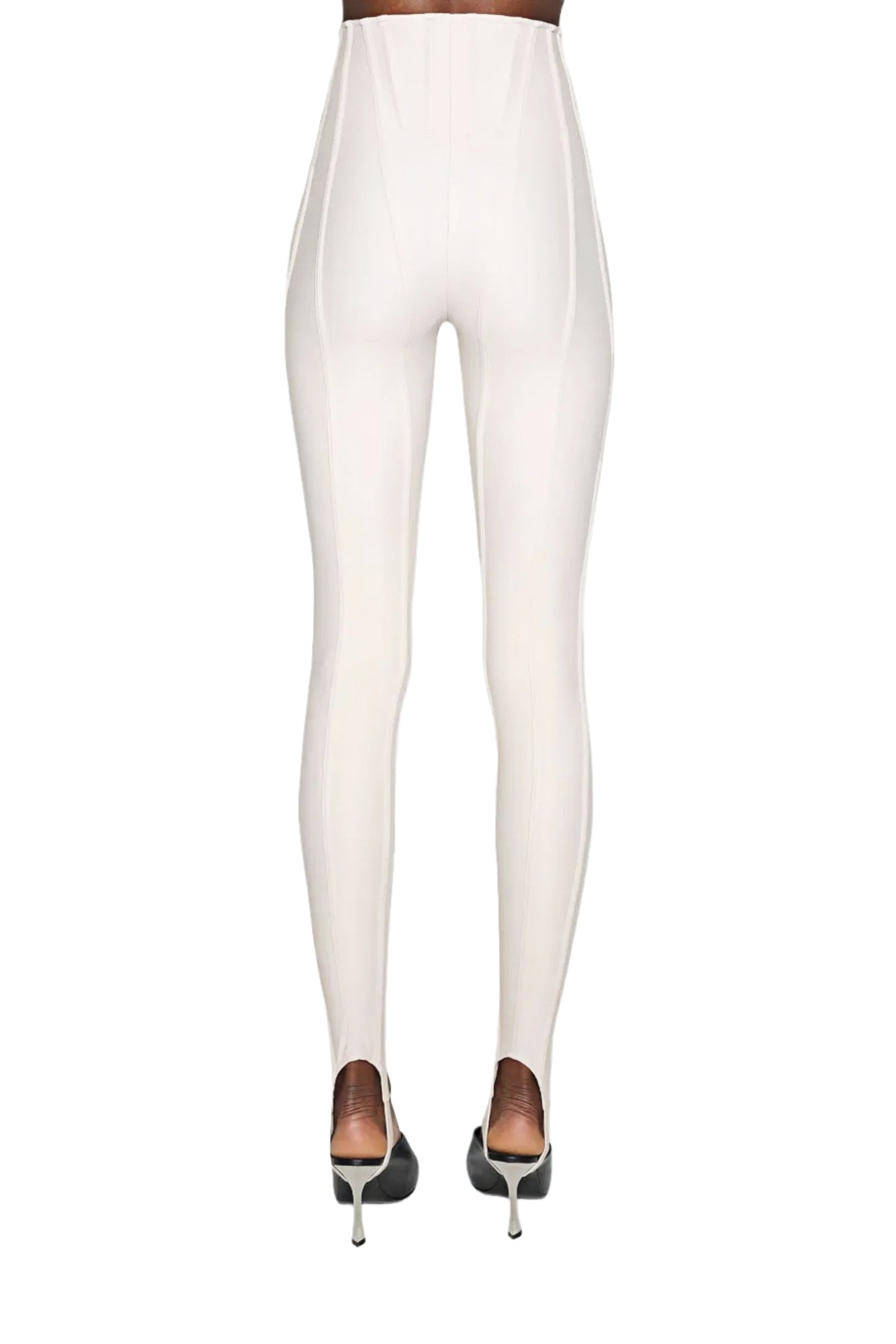 Cordelia White Decorative Stitching Leggings