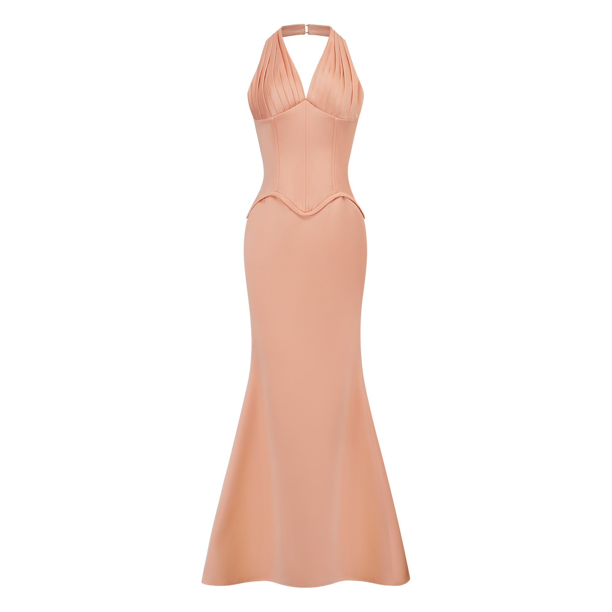 Aurélie Orange Halterneck Mermaid Maxi Dress (Final Sale-US Only)
