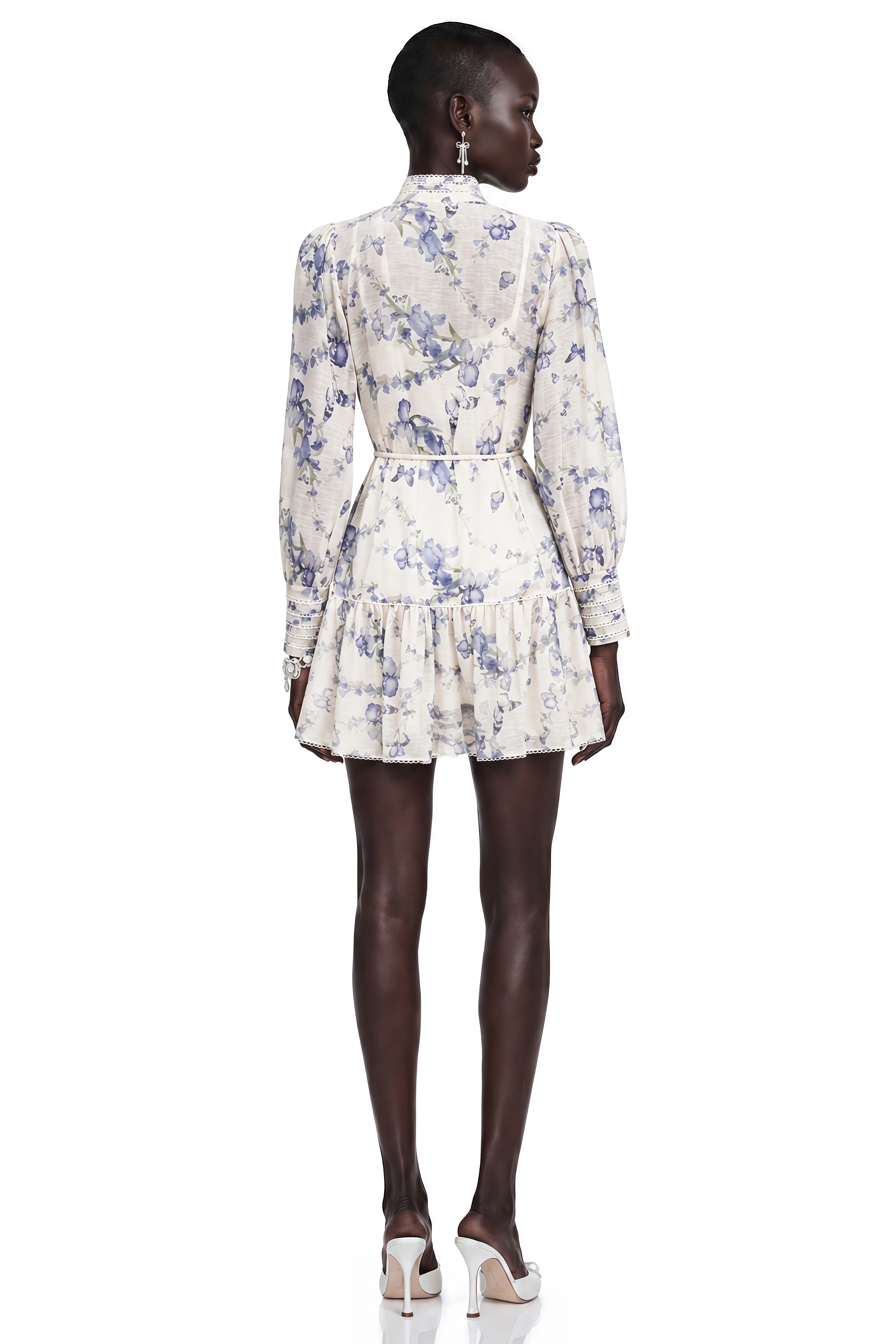 Blandine Floral-Print Flared Chiffon Mini Dress
