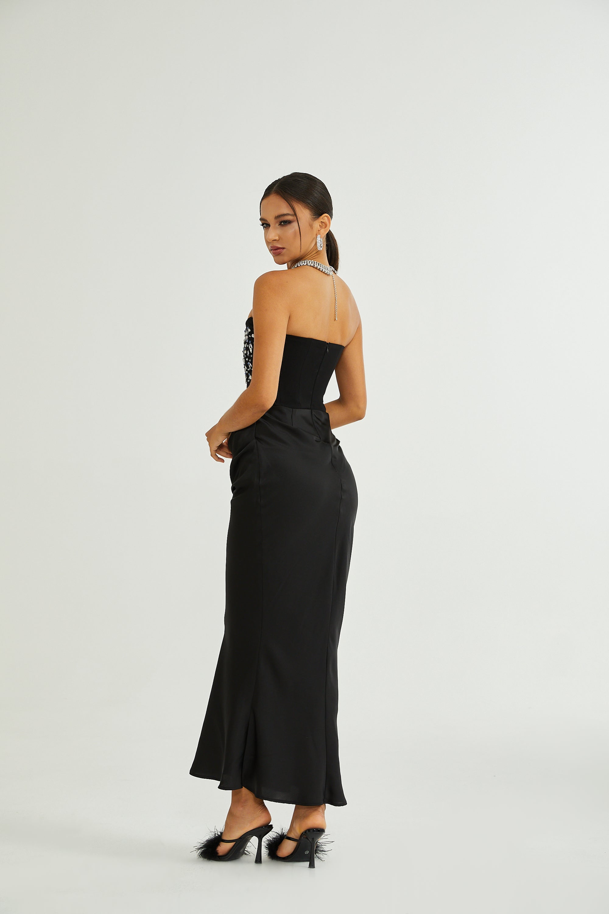 Aurore Crystal Embellished Maxi Dress(Final Sale)