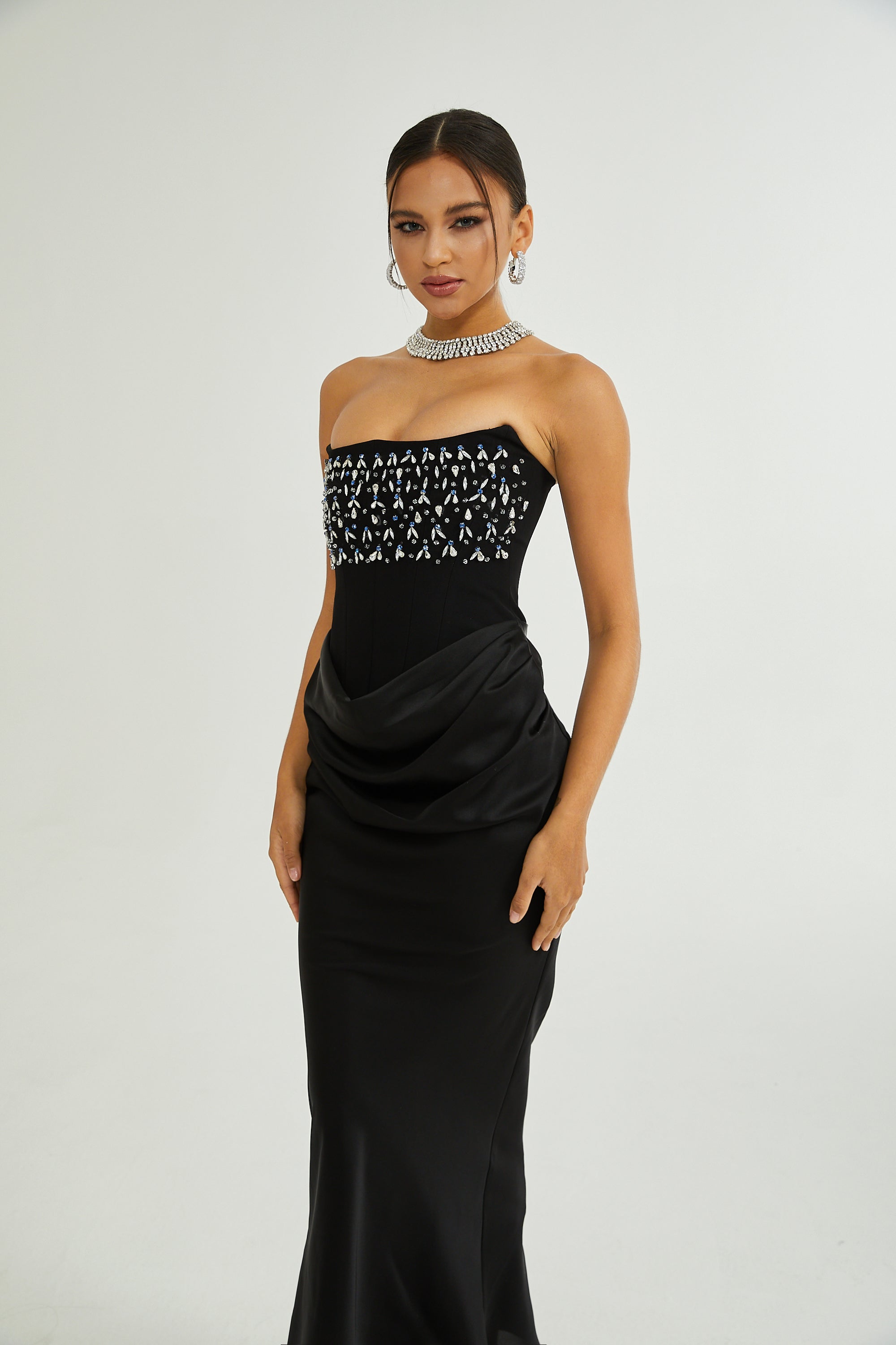 Aurore Crystal Embellished Maxi Dress(Final Sale)