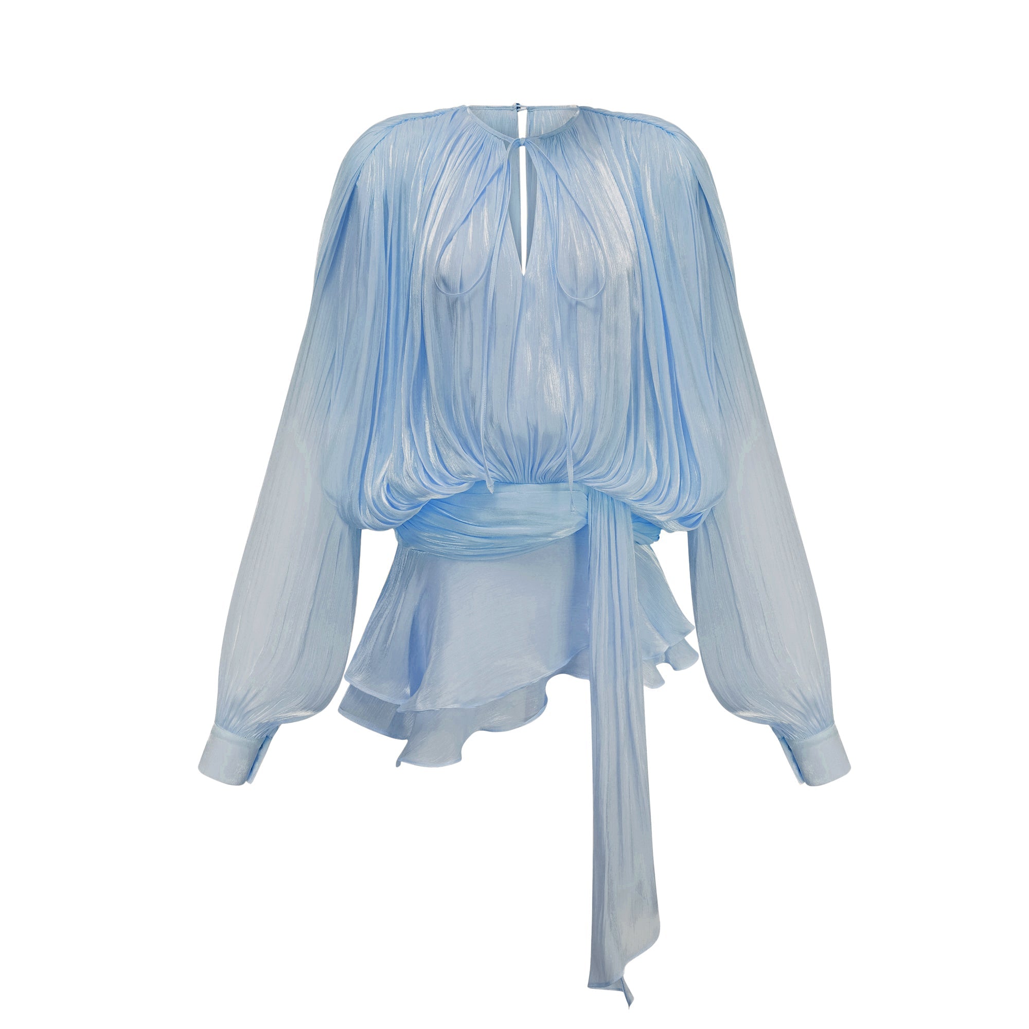 Ruffled Blue Mini Dress
