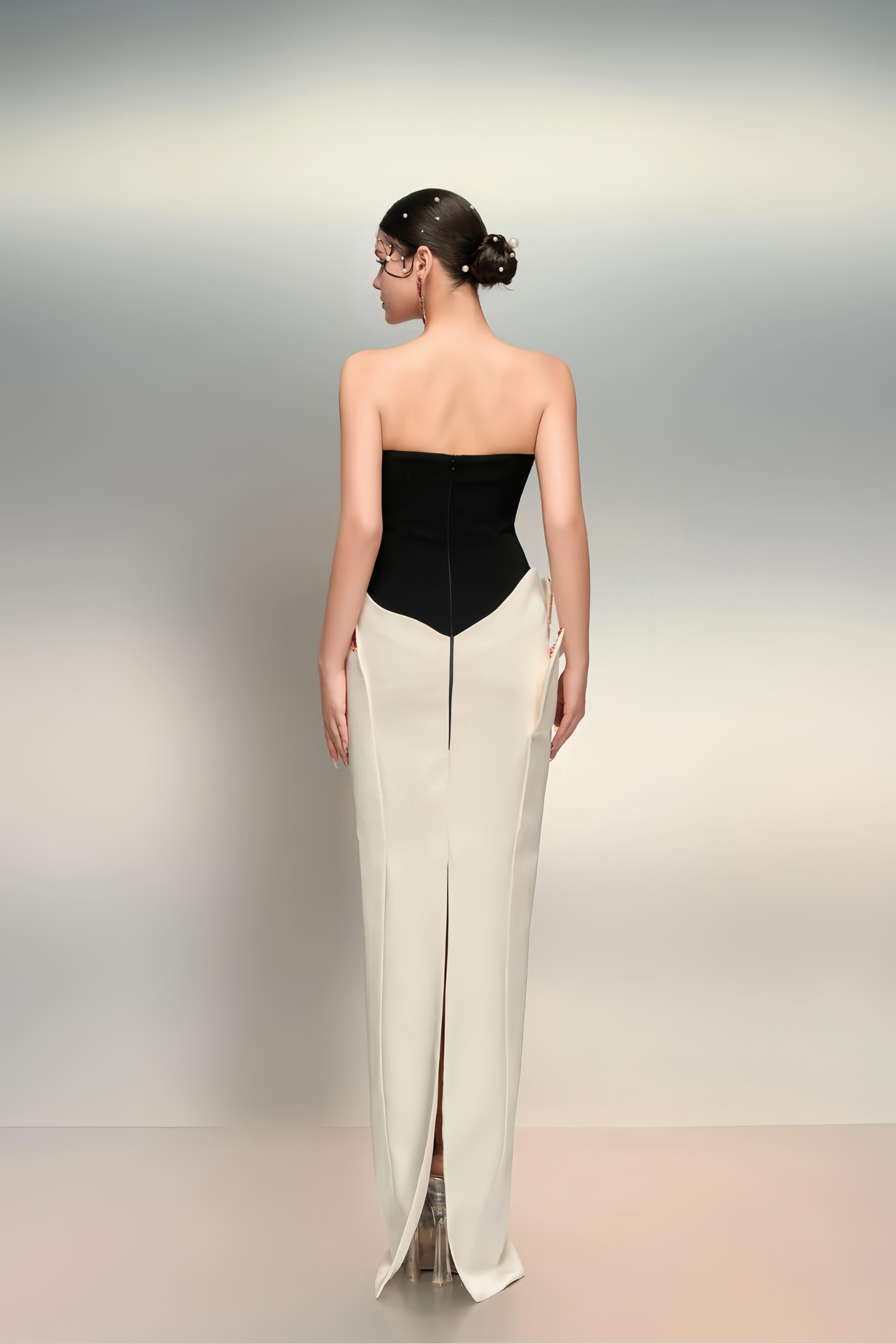 3D Petal Strapless Gown