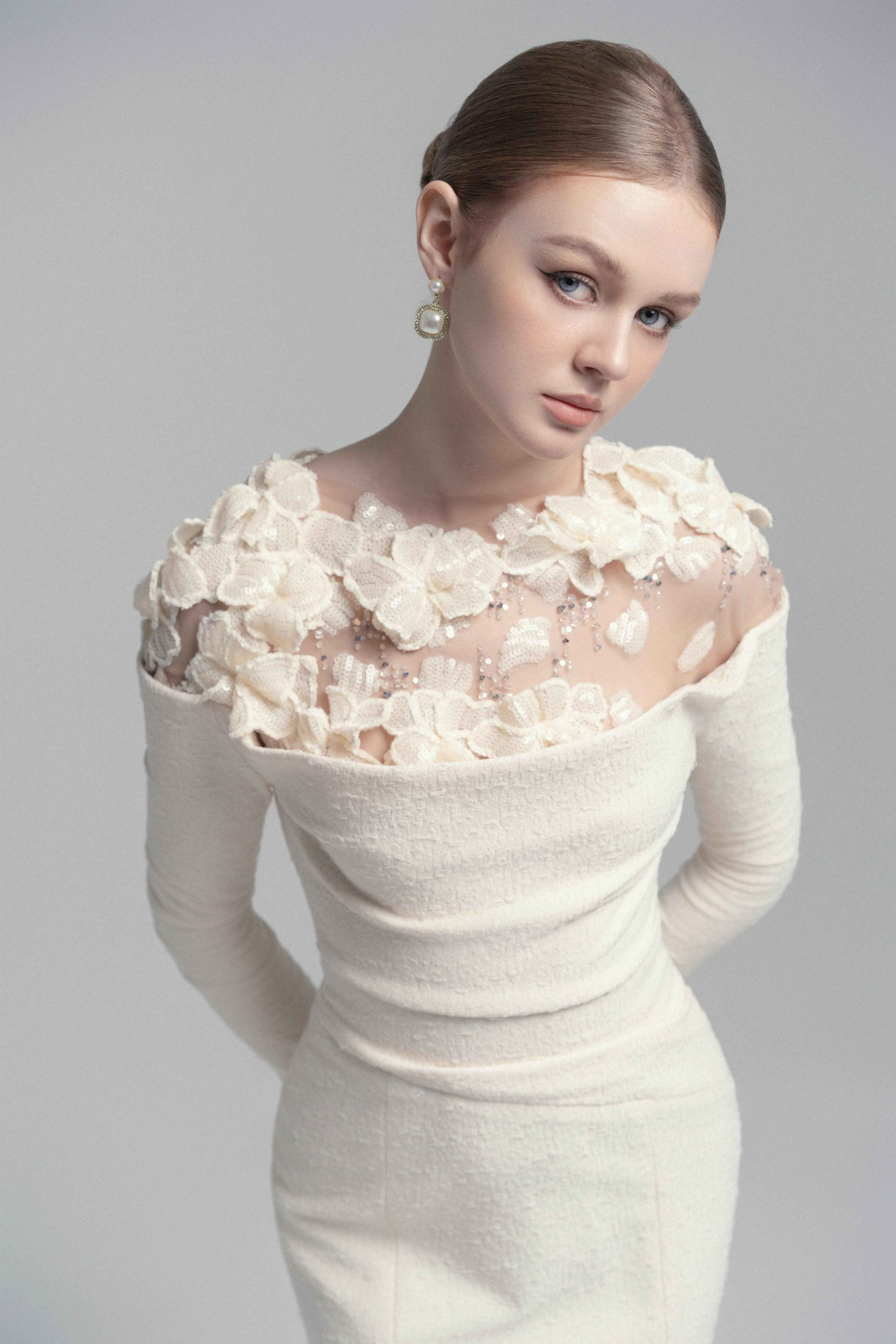 White Floral Gown
