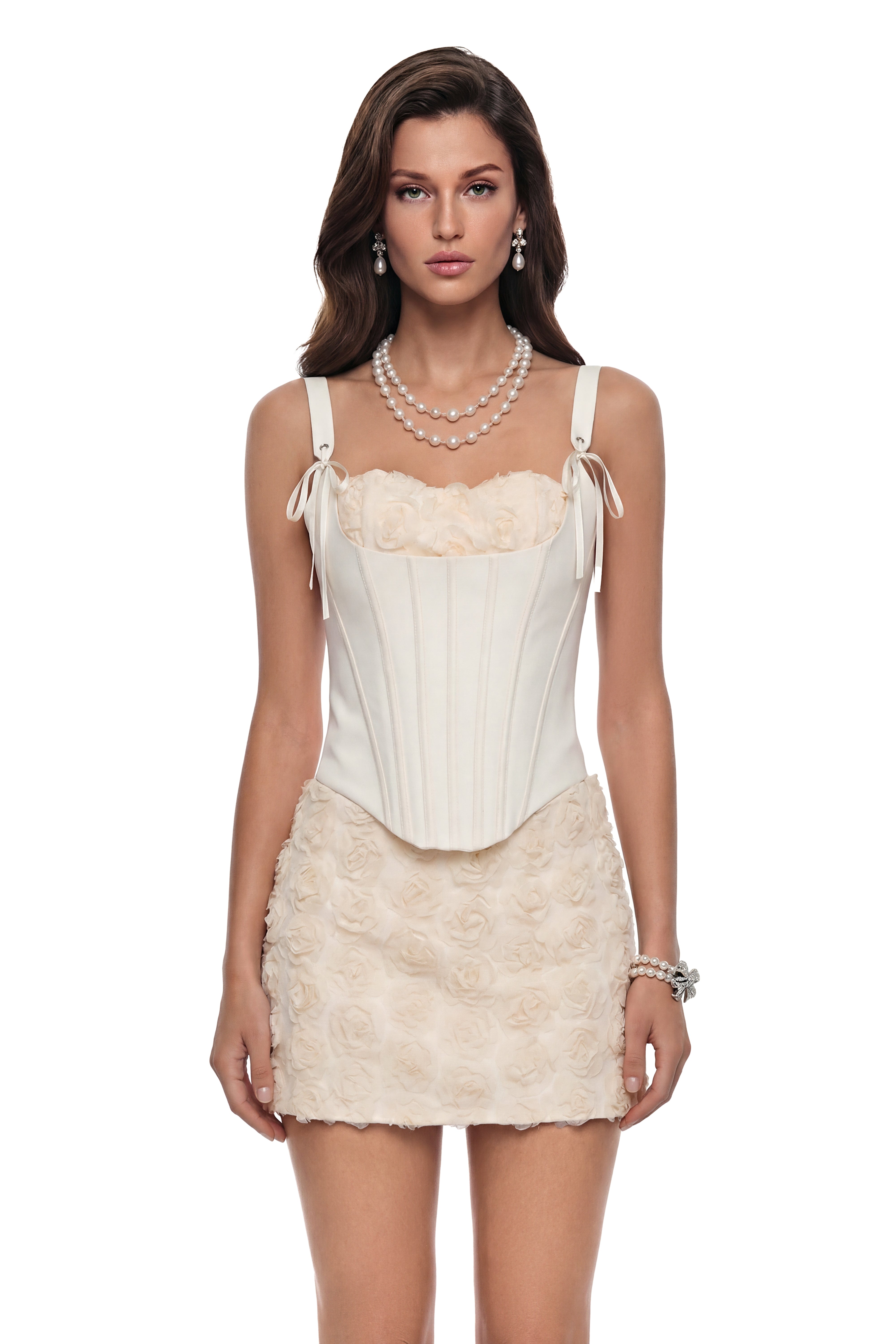 Aelia White Floral Top & Skirt Set (Final Sale-US Only)