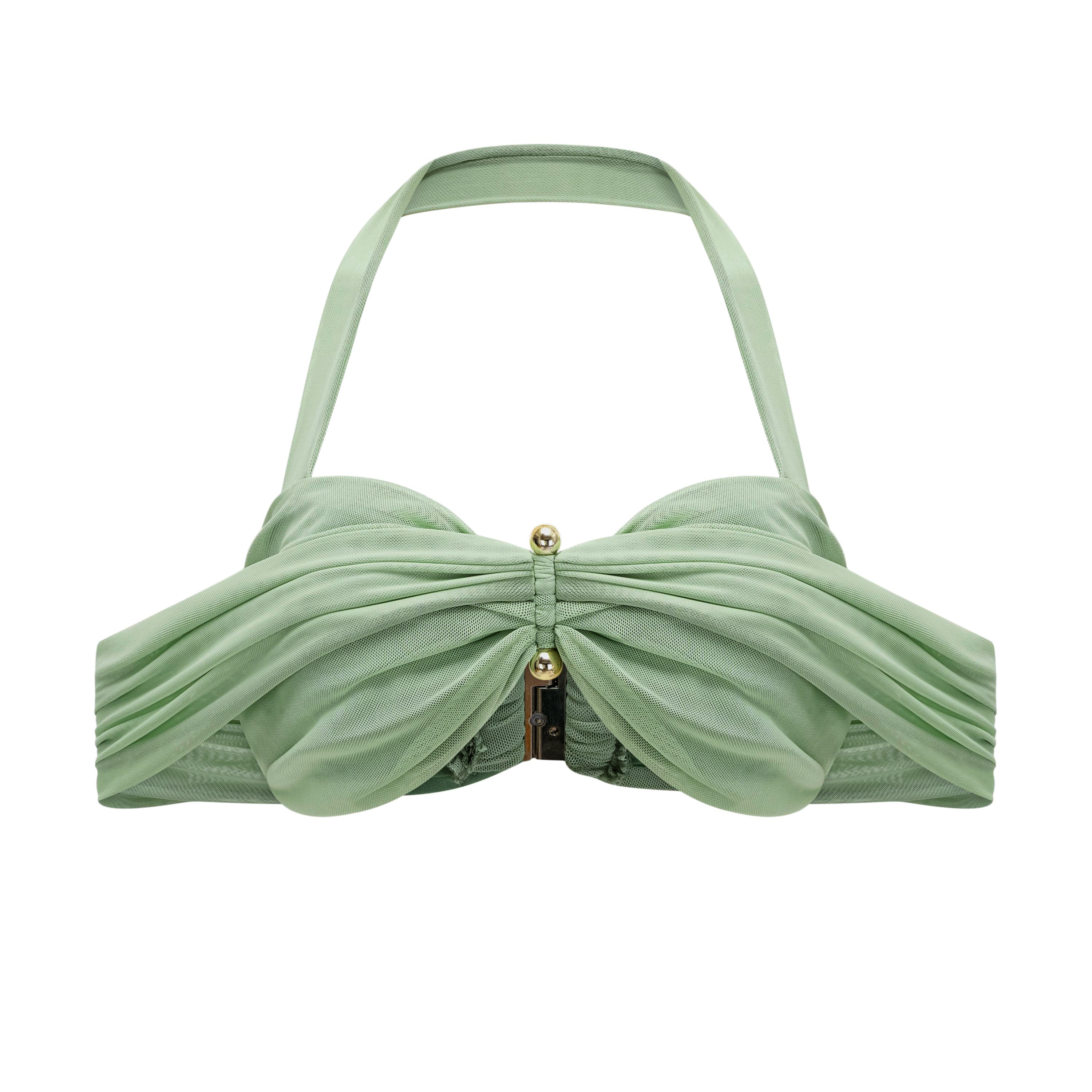 Amity Green Halterneck Bustier Top & Skirt Set