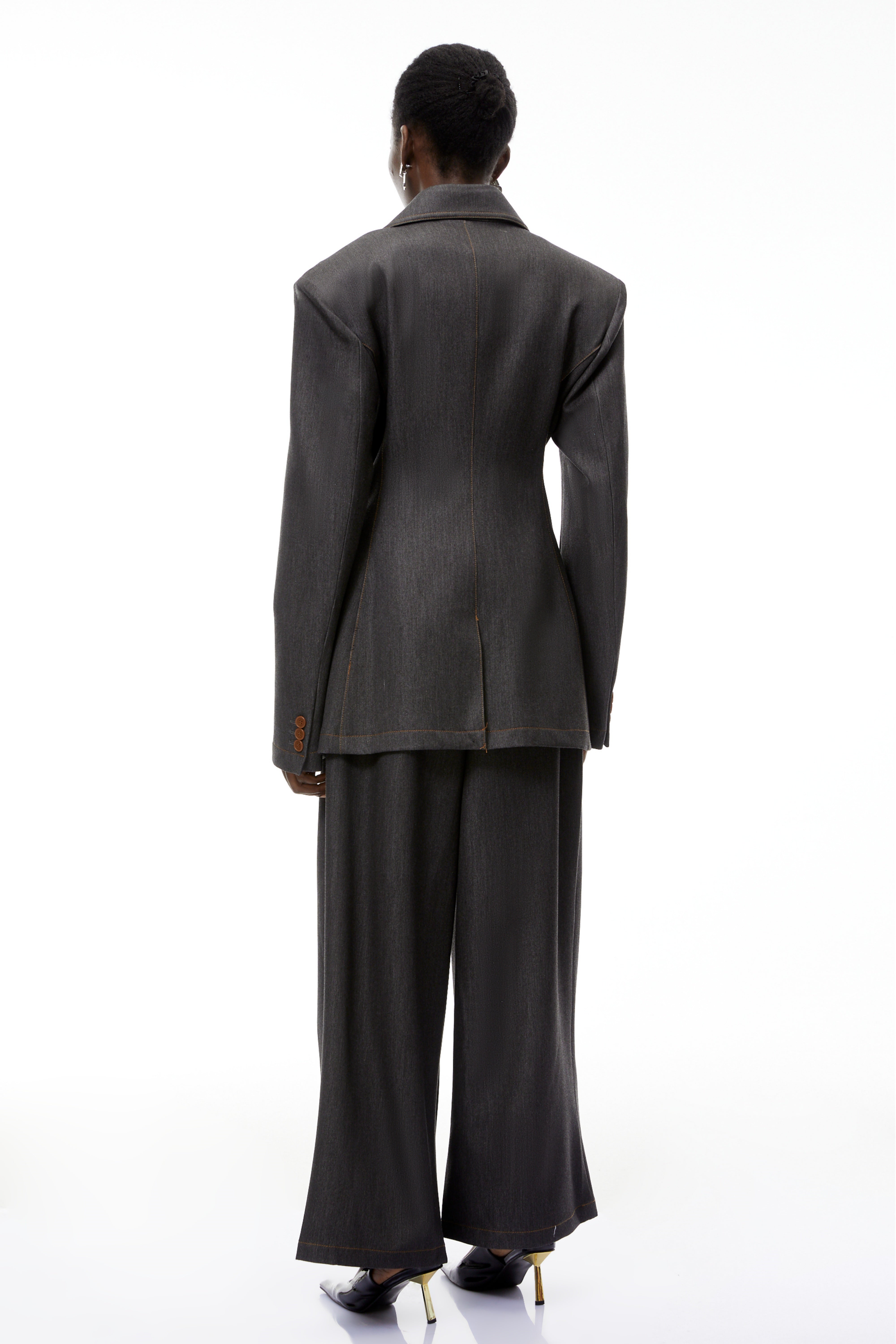Annabelle Grey Asymmetrical Blazer & Trousers Set (Final Sale)