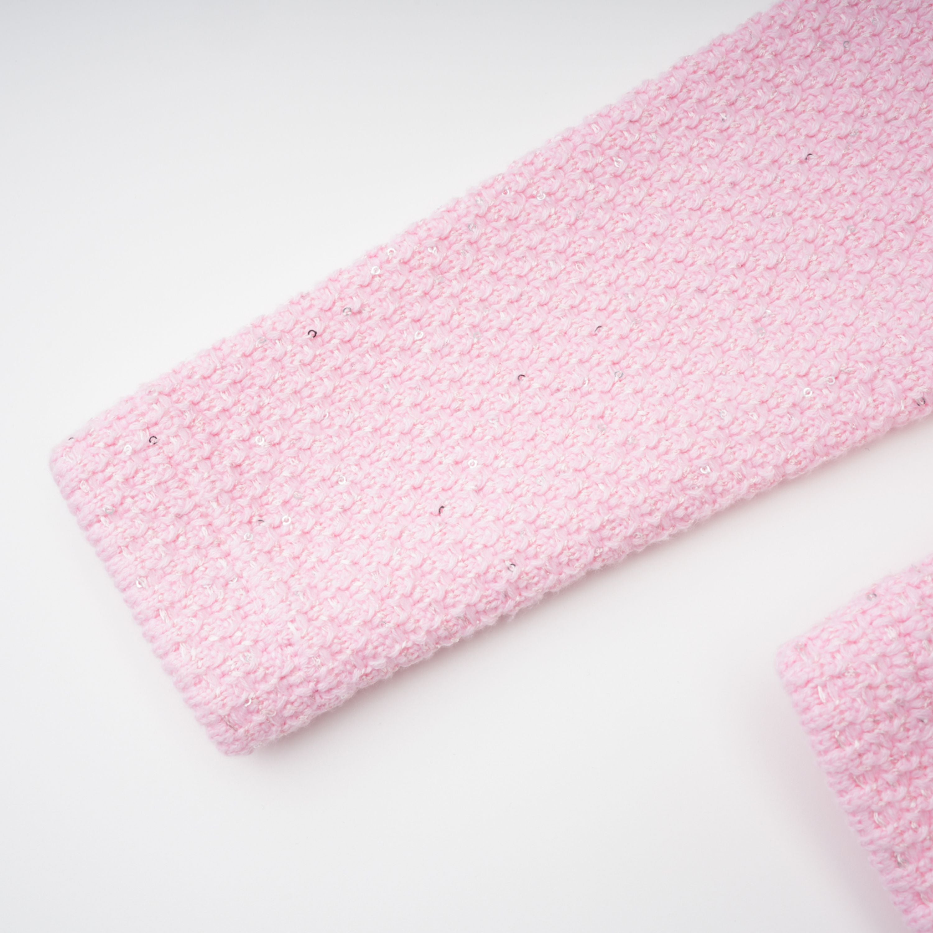 Ásdís Pink Sequined Knit Cardigan & Skirt Set (Final Sale)