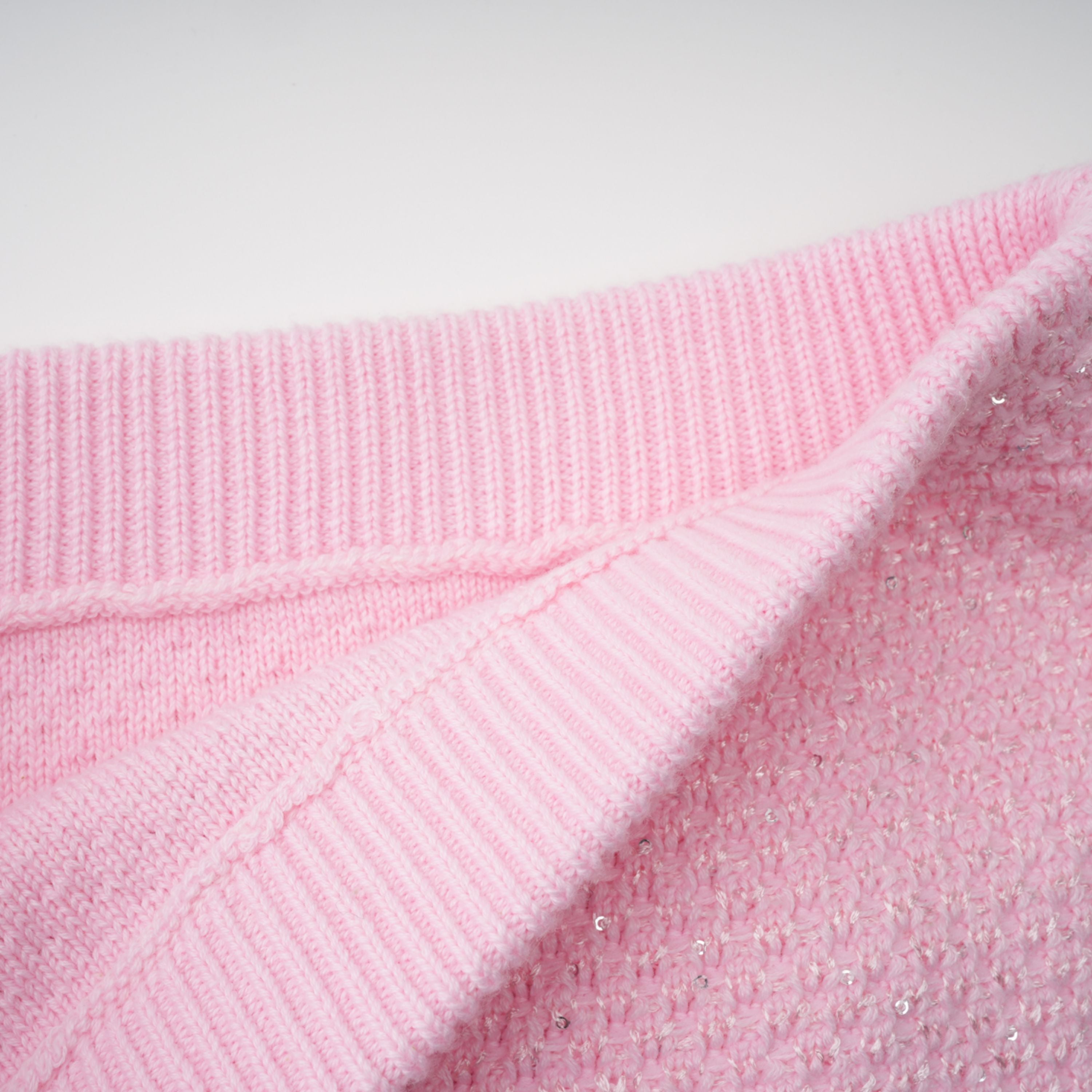 Ásdís Pink Sequined Knit Cardigan & Skirt Set (Final Sale)