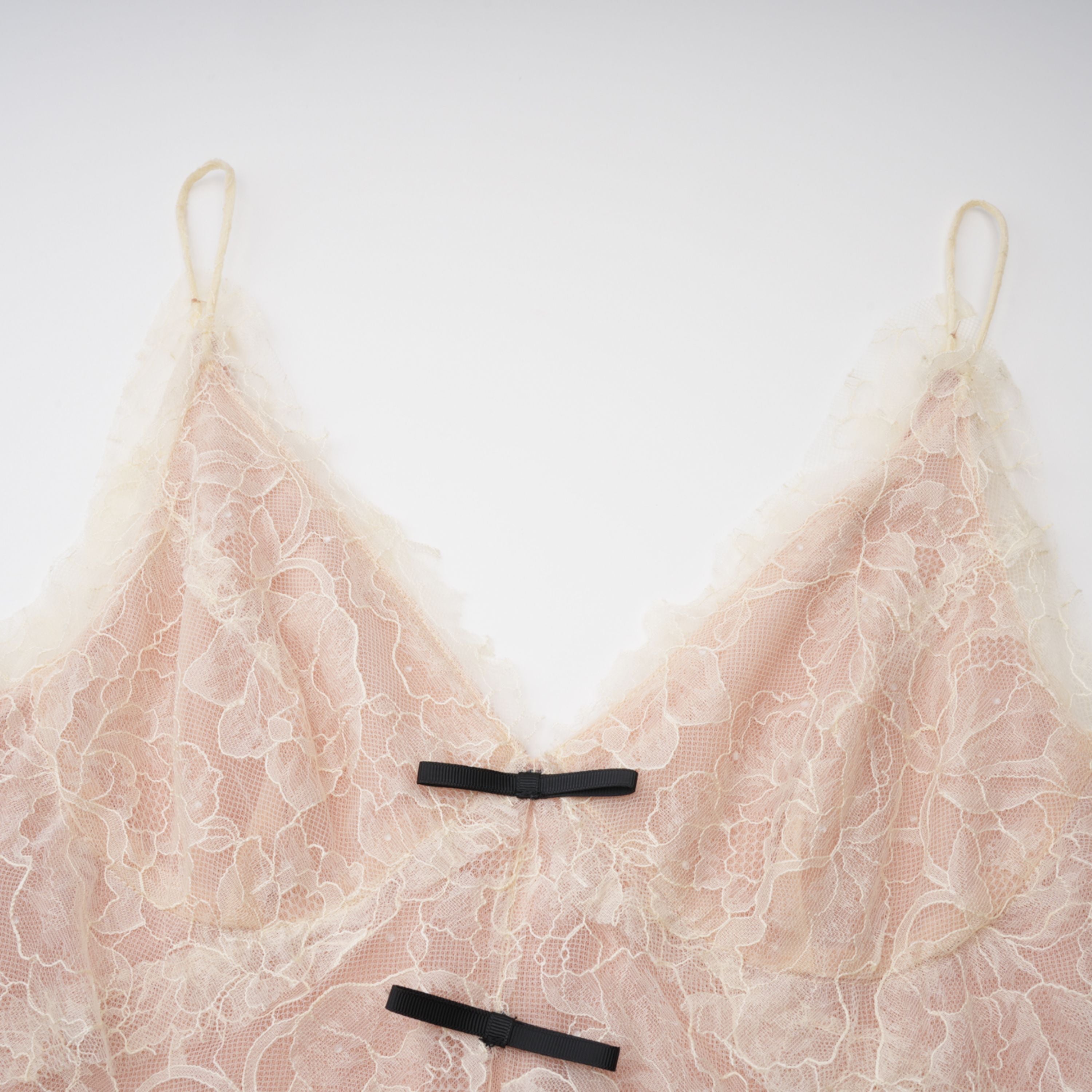 Atousa Cream Layered Floral Lace Maxi Dress with Bow (Final Sale-US Only)
