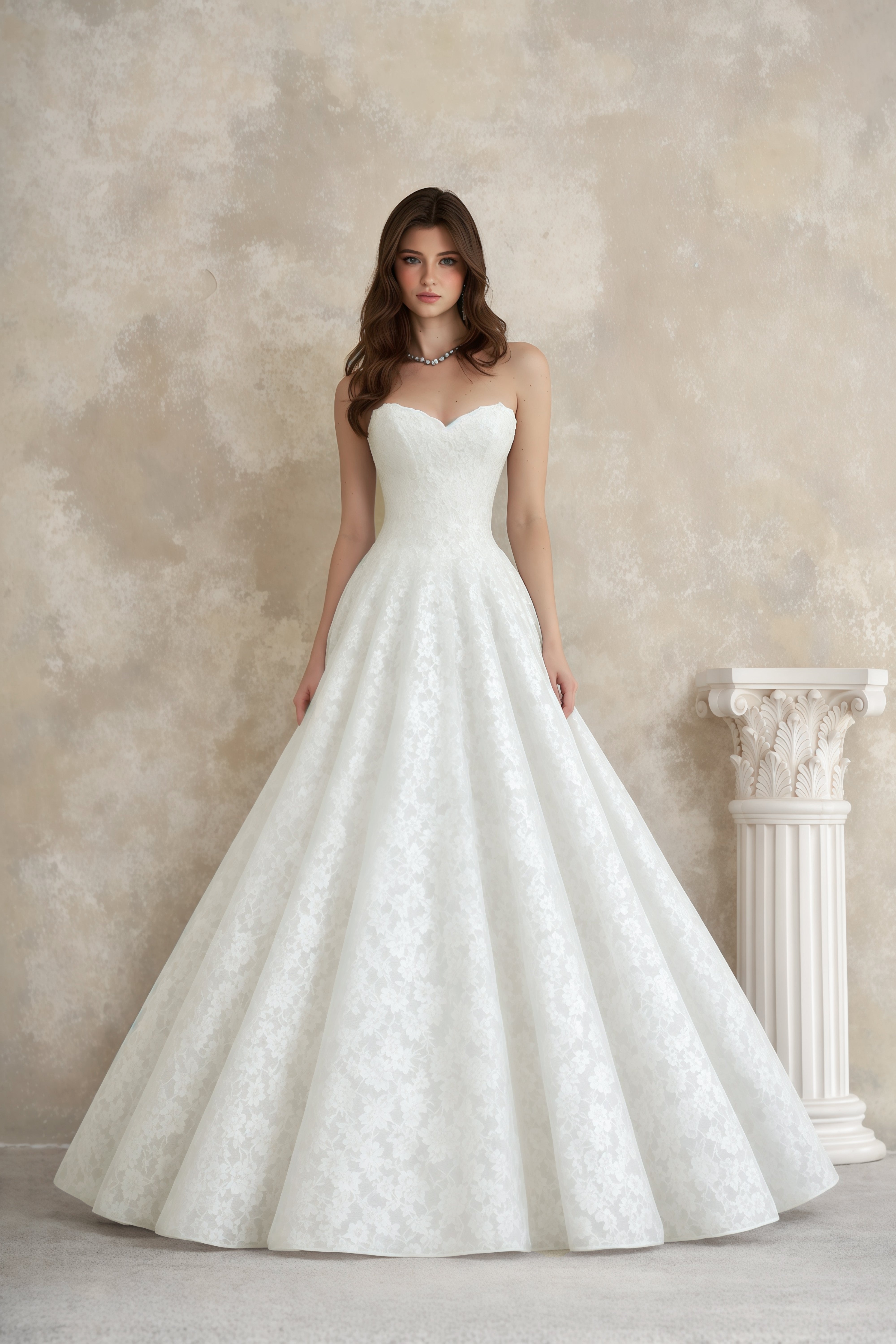 Aulera White Floral Lace Maxi Gown (Final Sale)