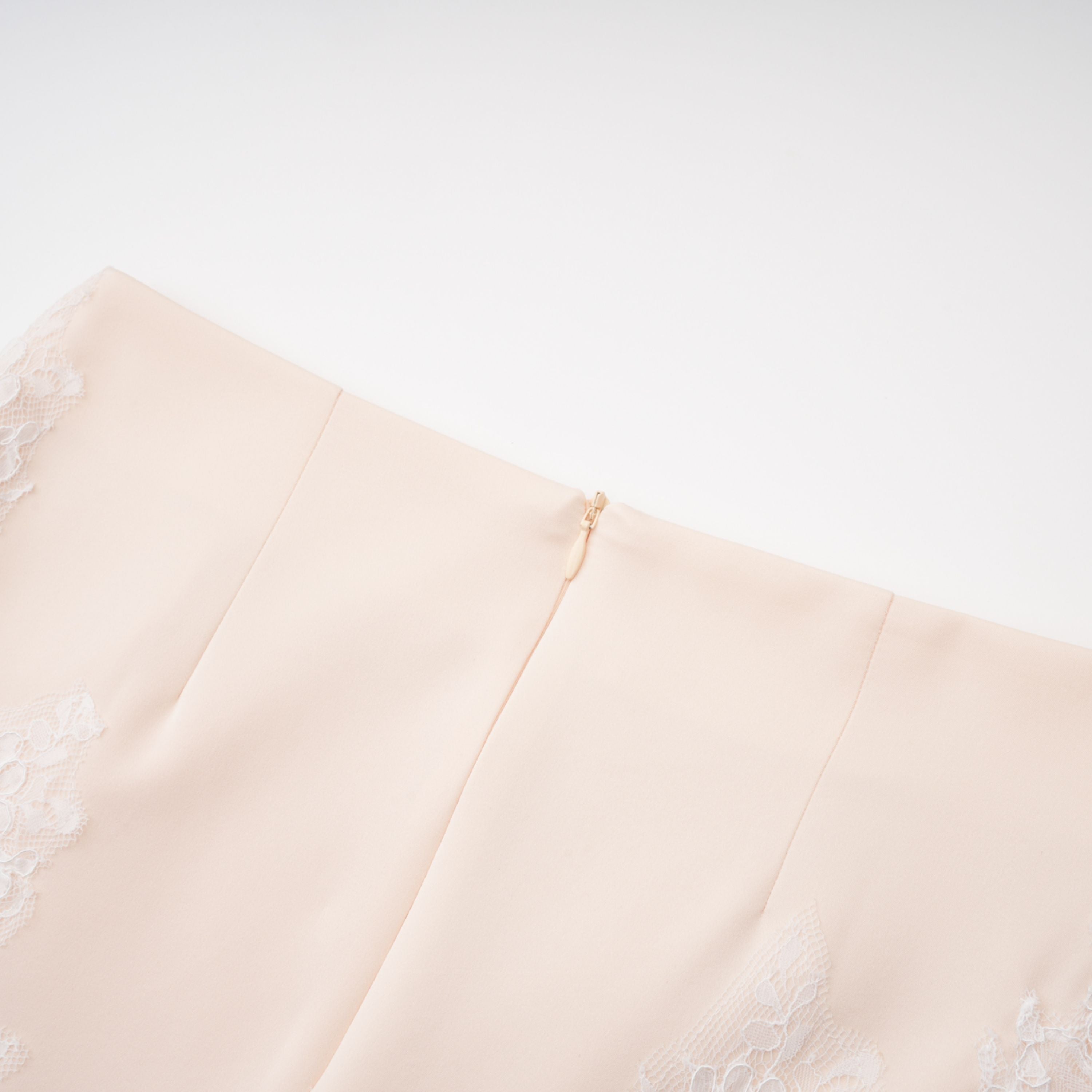 Blanca Champagne Lace Panel Top & Skirt Set (Final Sale)