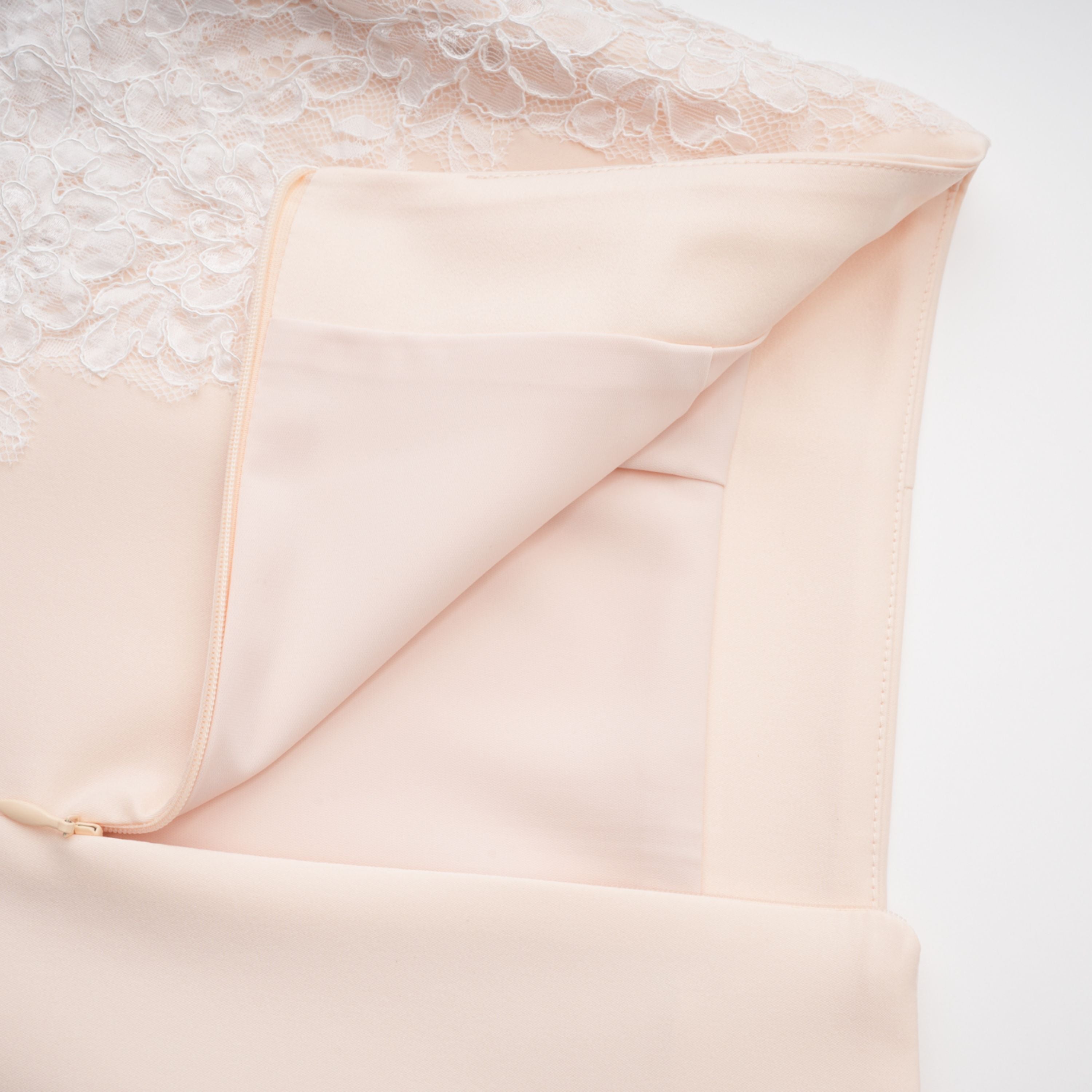 Blanca Champagne Lace Panel Top & Skirt Set (Final Sale)