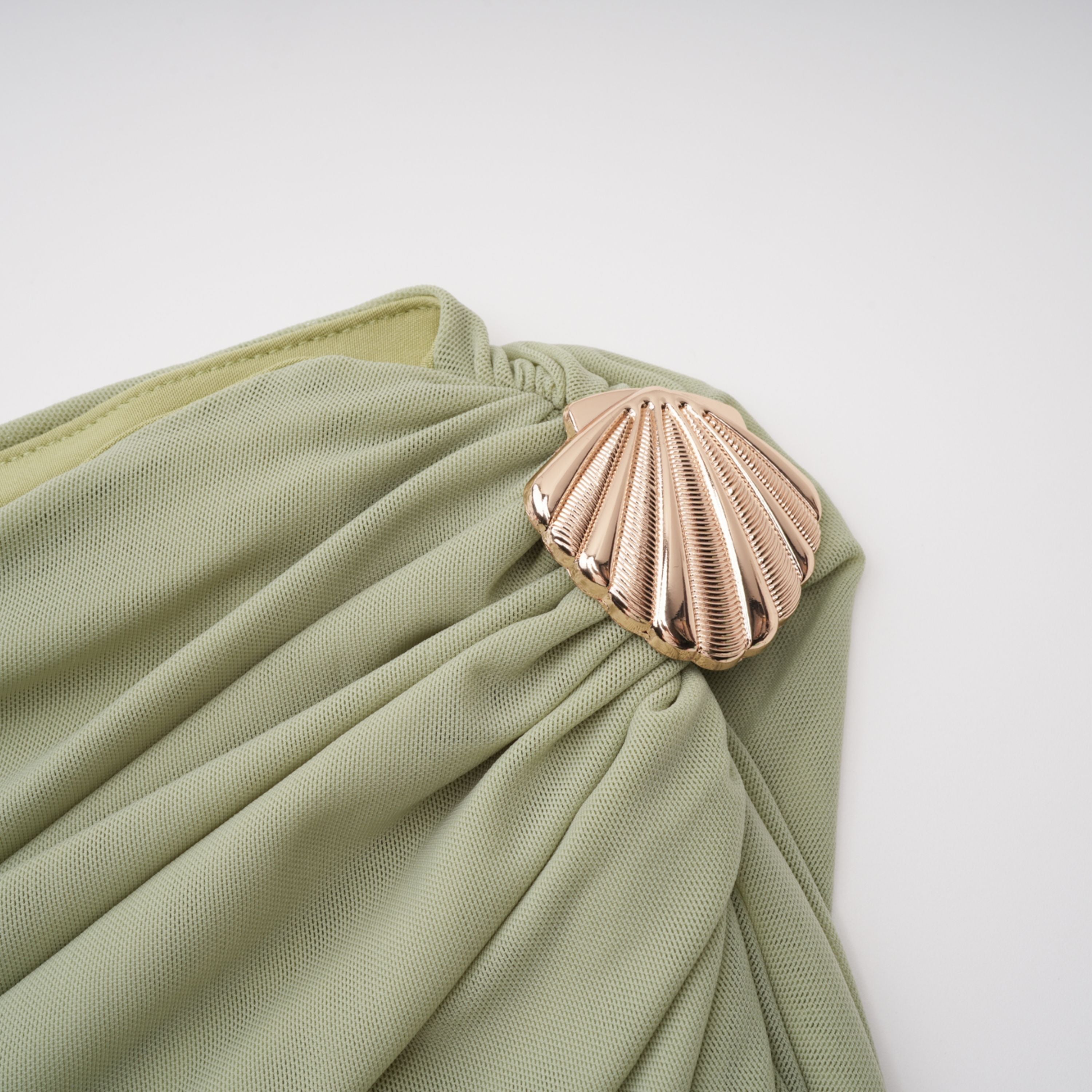 Branwen Green One Shoulder Top & Skirt Set (Final Sale-US Only)