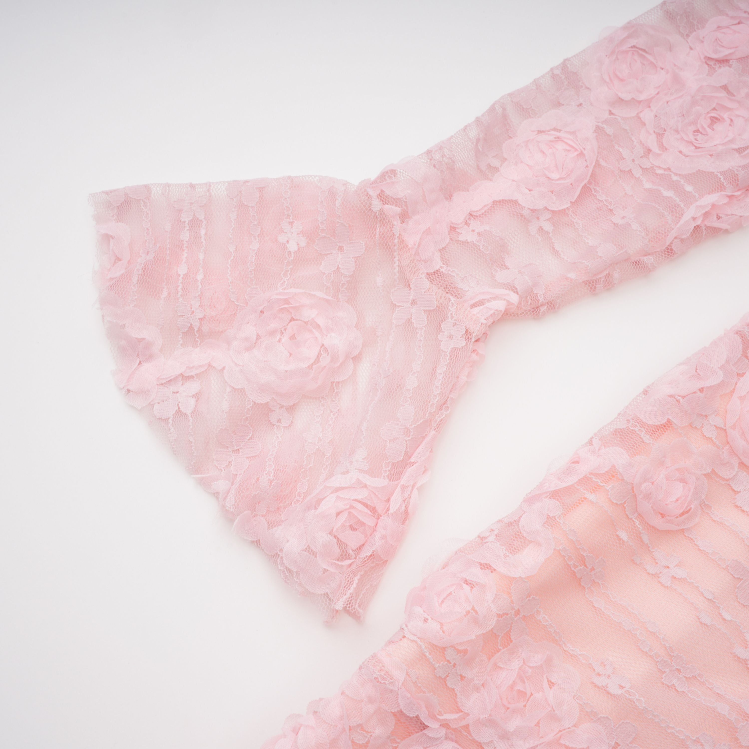 Branwen Pink 3D-Floral Embroidered Lace Maxi Dress (Final Sale-US Only)