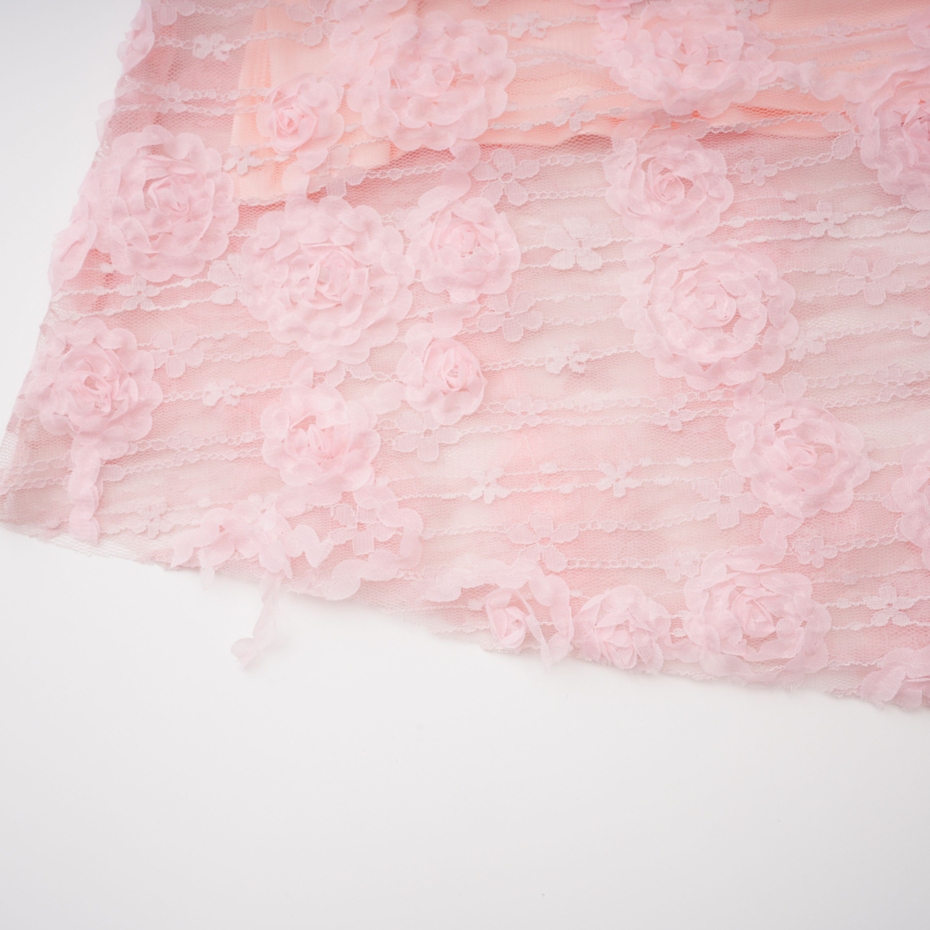 Branwen Pink 3D-Floral Embroidered Lace Maxi Dress (Final Sale-US Only)
