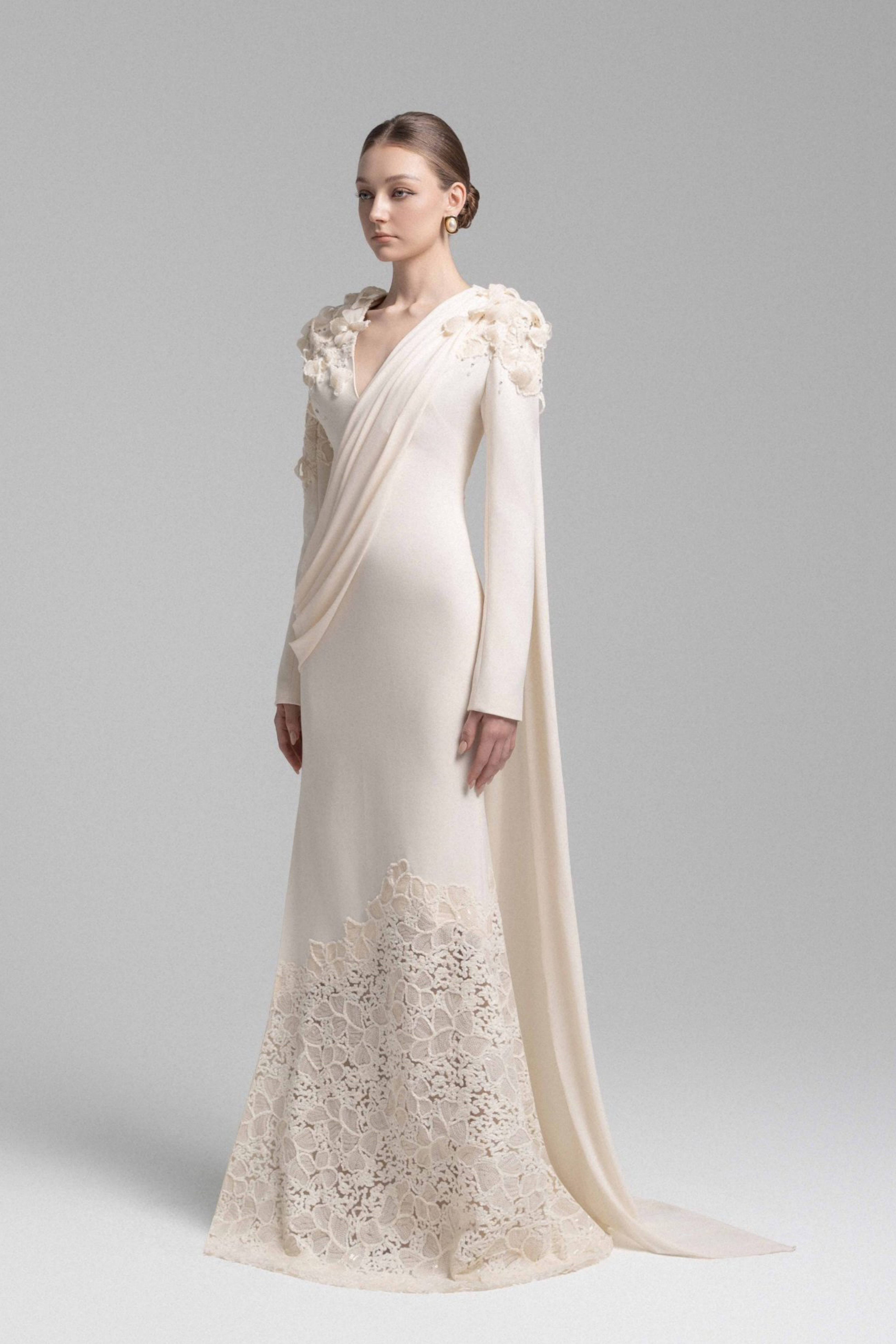Floral Lace Ribbon Maxi Dress