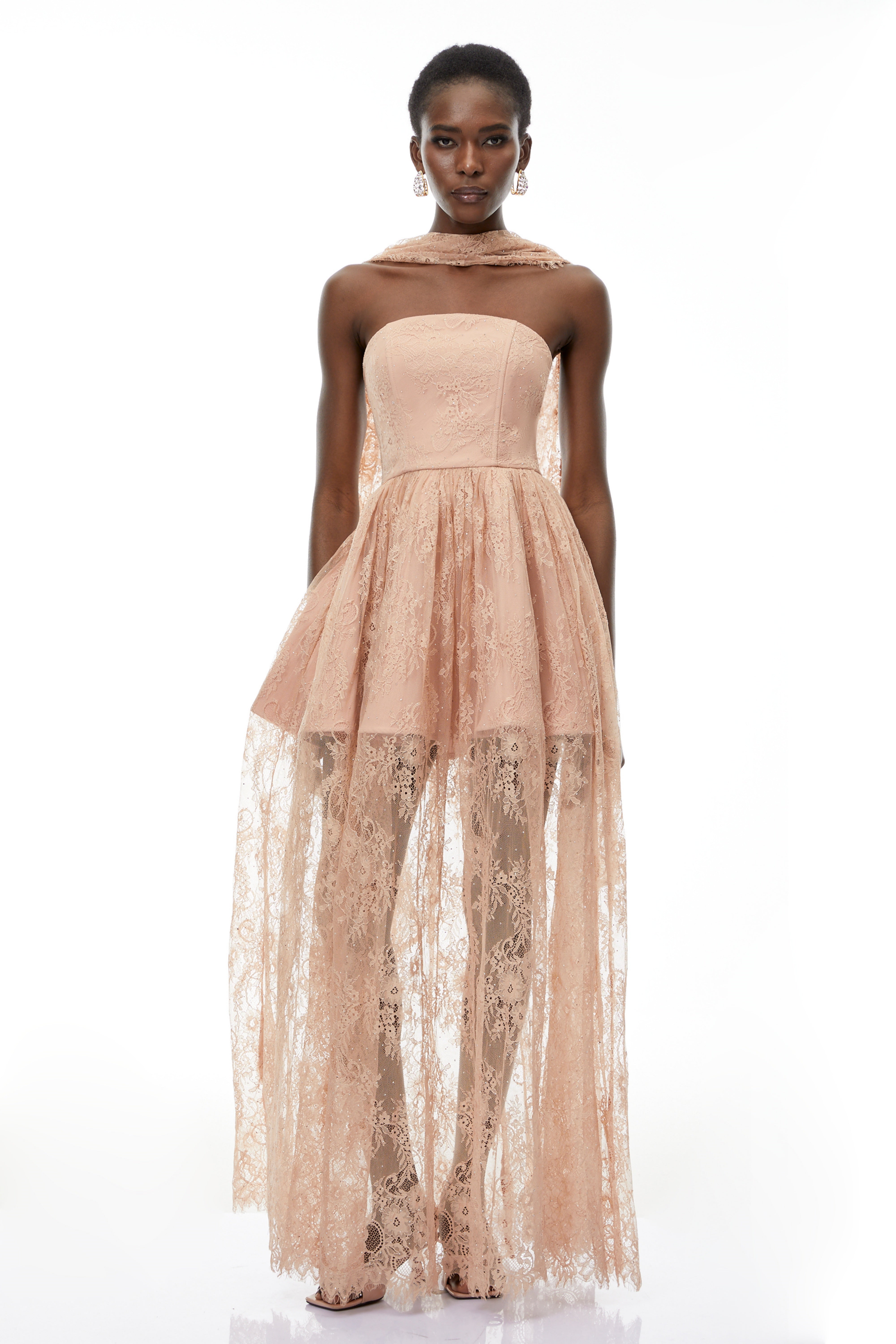 Cassidy Pink Floral Appliqué Maxi Dress (Final Sale)