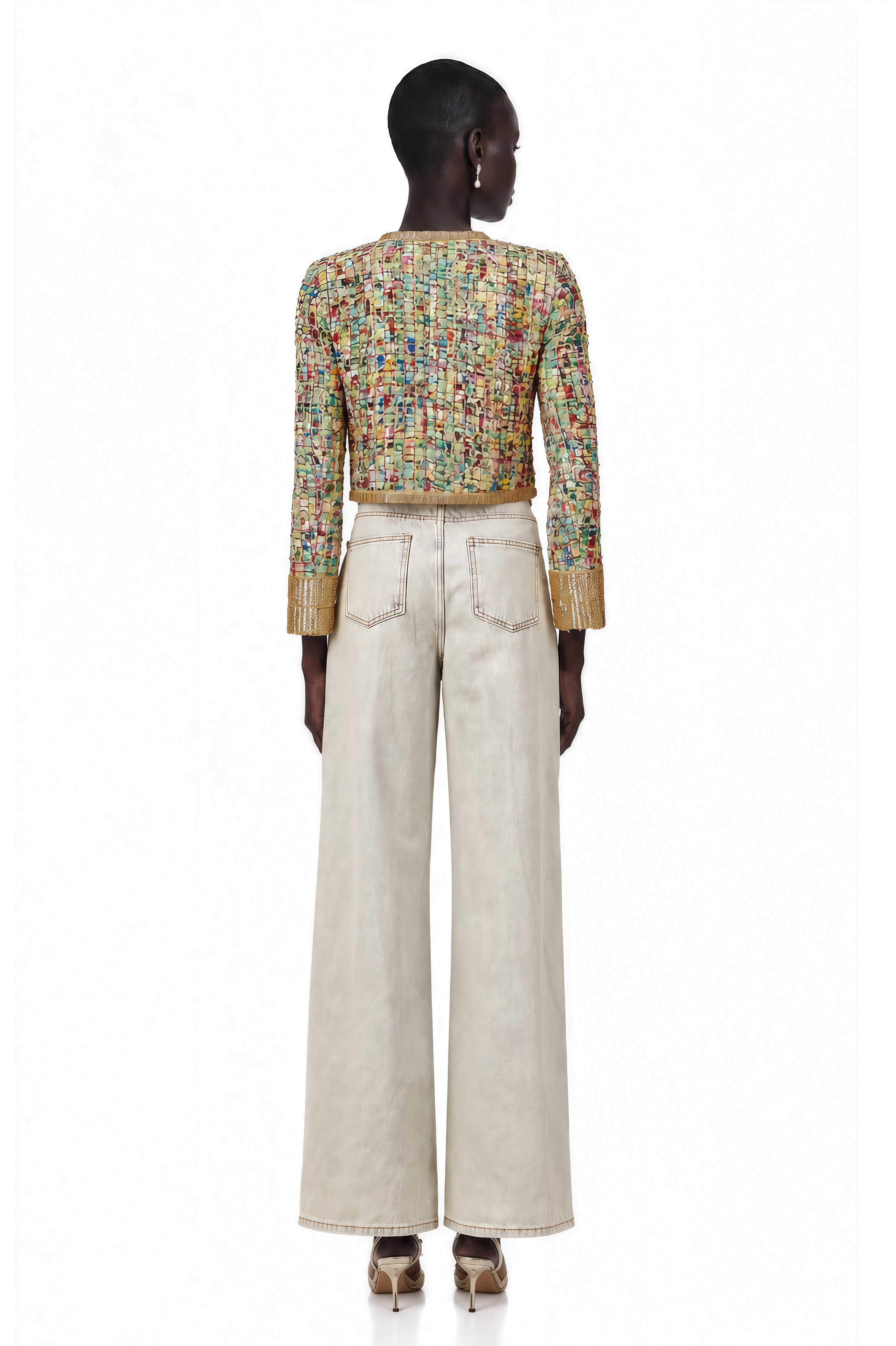 Octavie Gold-Tone Sequined Tweed Jacket