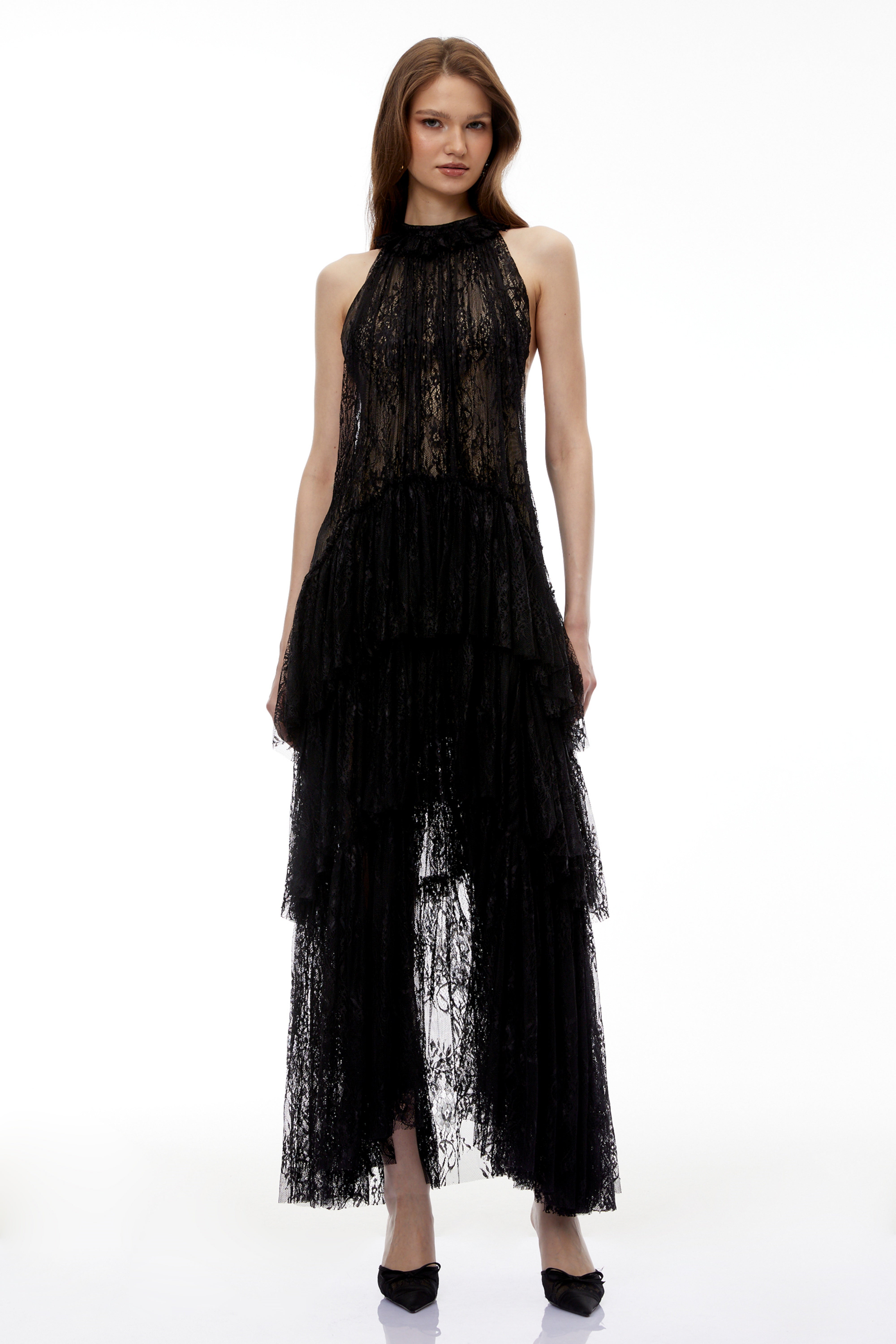 Coralie Black Floral Lace Maxi Dress (Final Sale)