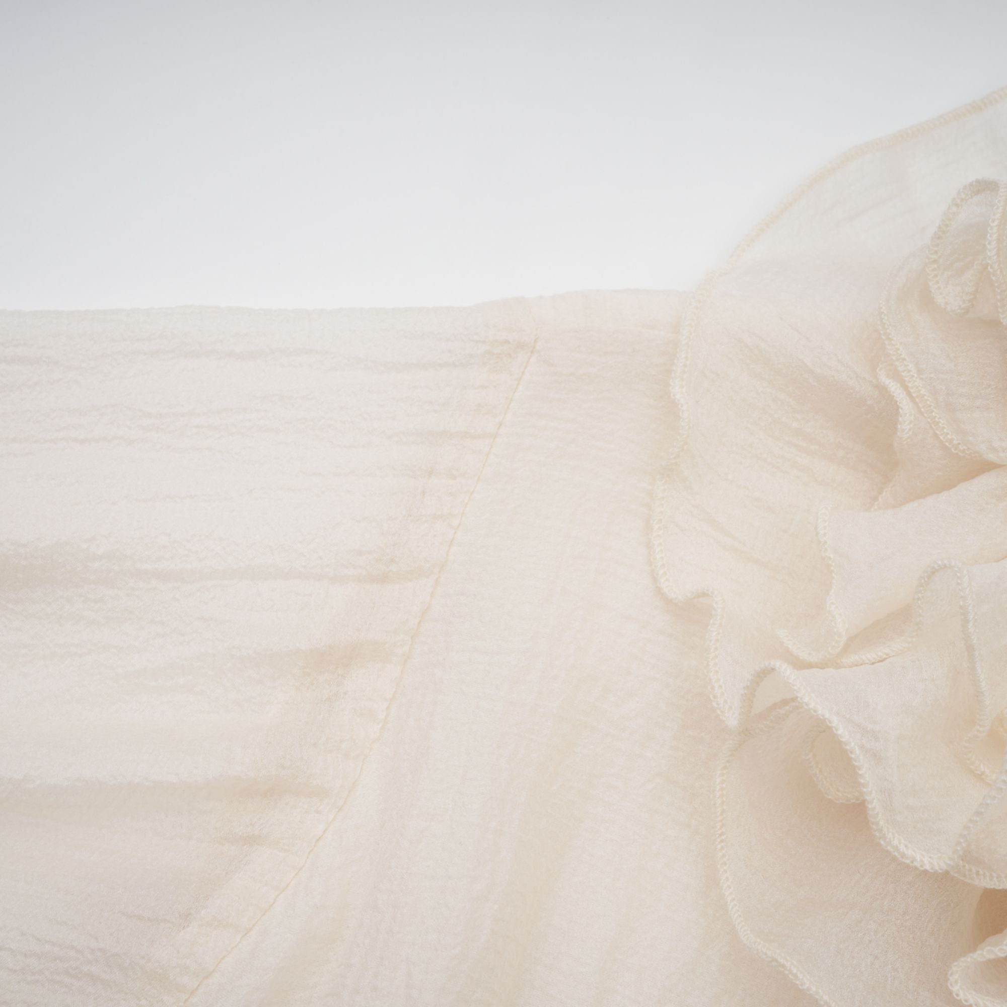 Zéphyrine Floral-Appliqué Tiered Mini Dress in Neutrals