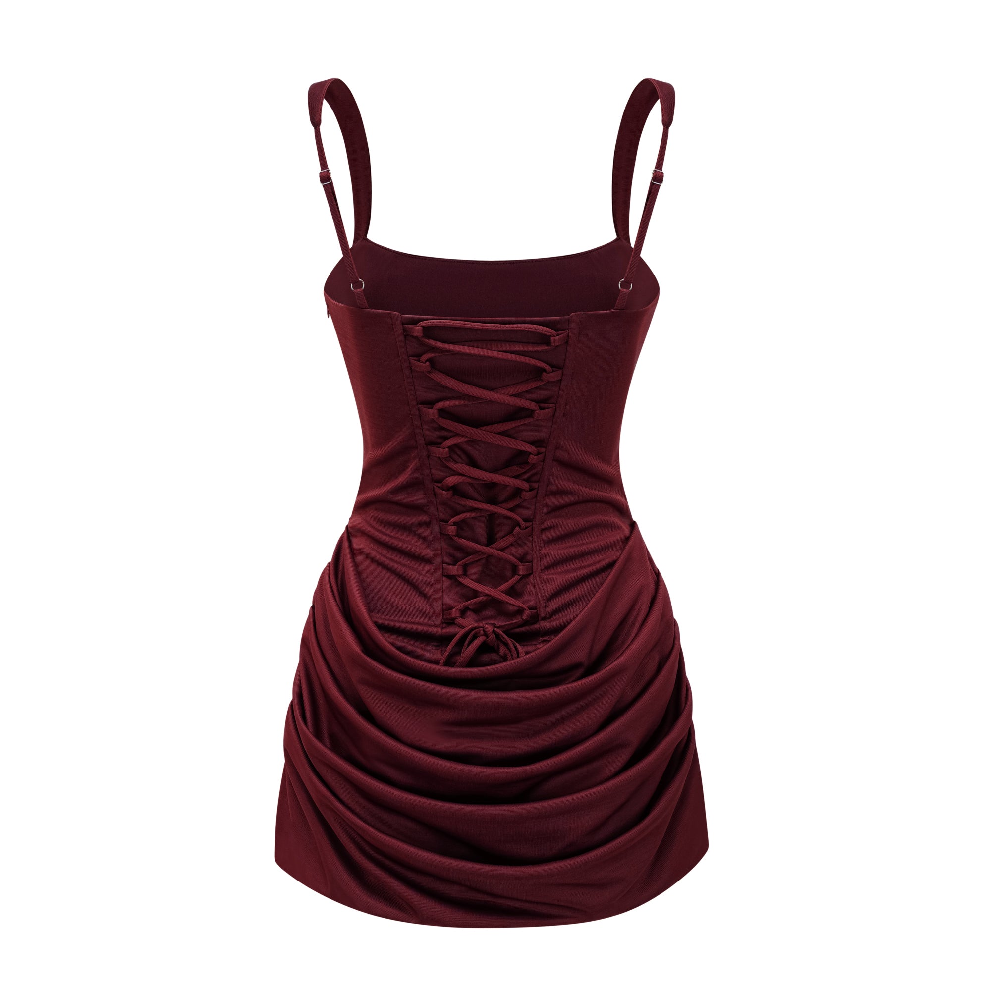 Paulette Red Ruched Bodycon Mini Dress (Final Sale)