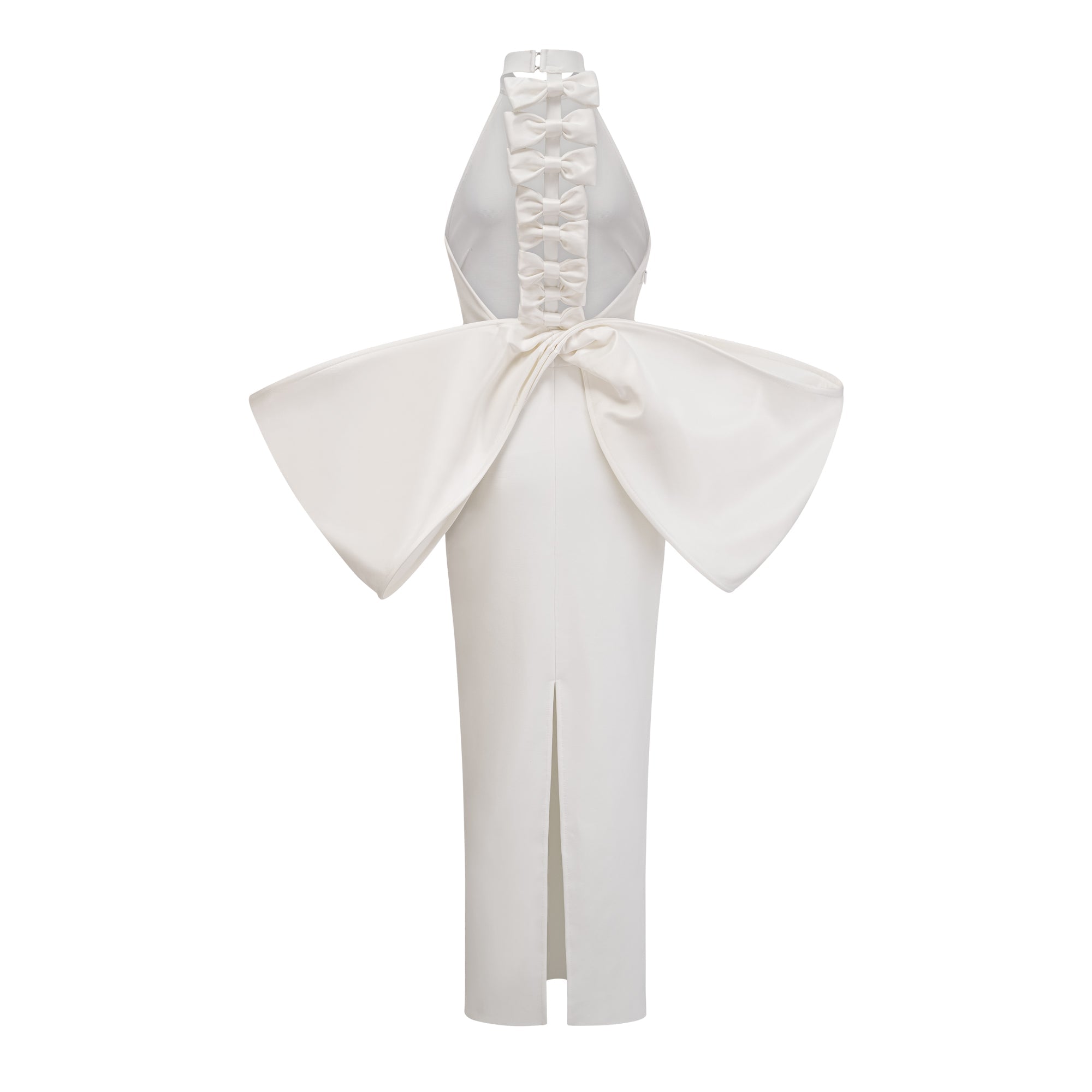 Capucine white oversize-bow bandage dress (Final Sale)