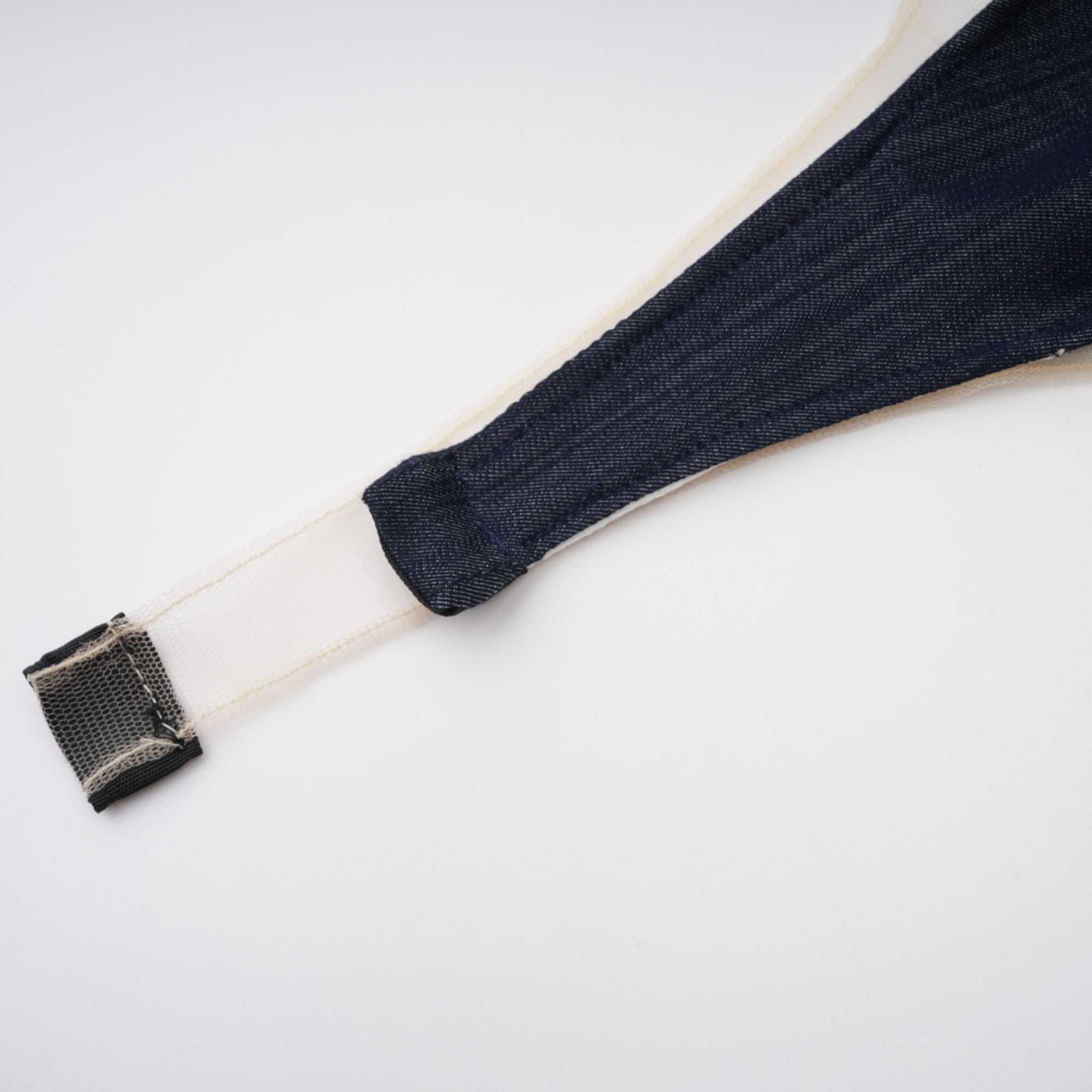 Sandrine blue denim semi-sheer bodysuit (Final Sale-US Only)