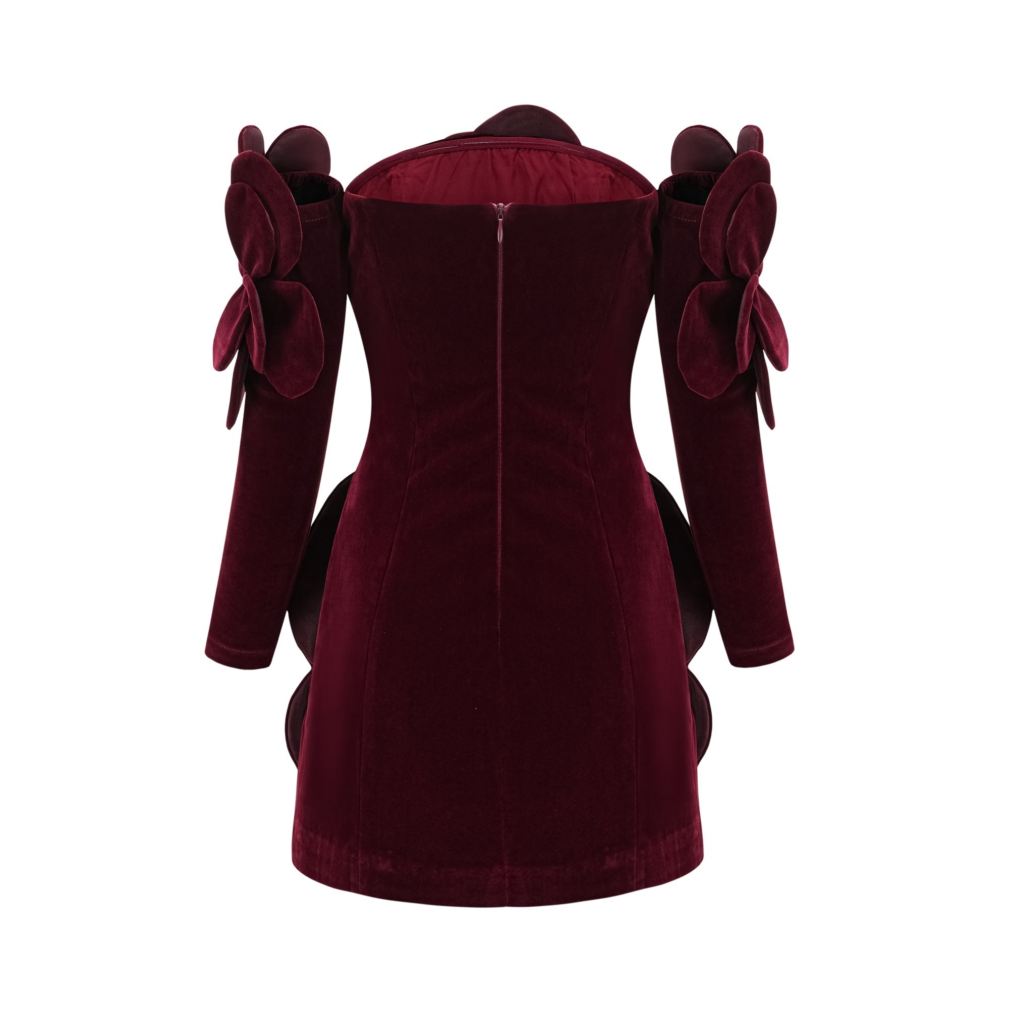 Azura Red Floral Appliqué Mini Dress (Final Sale)
