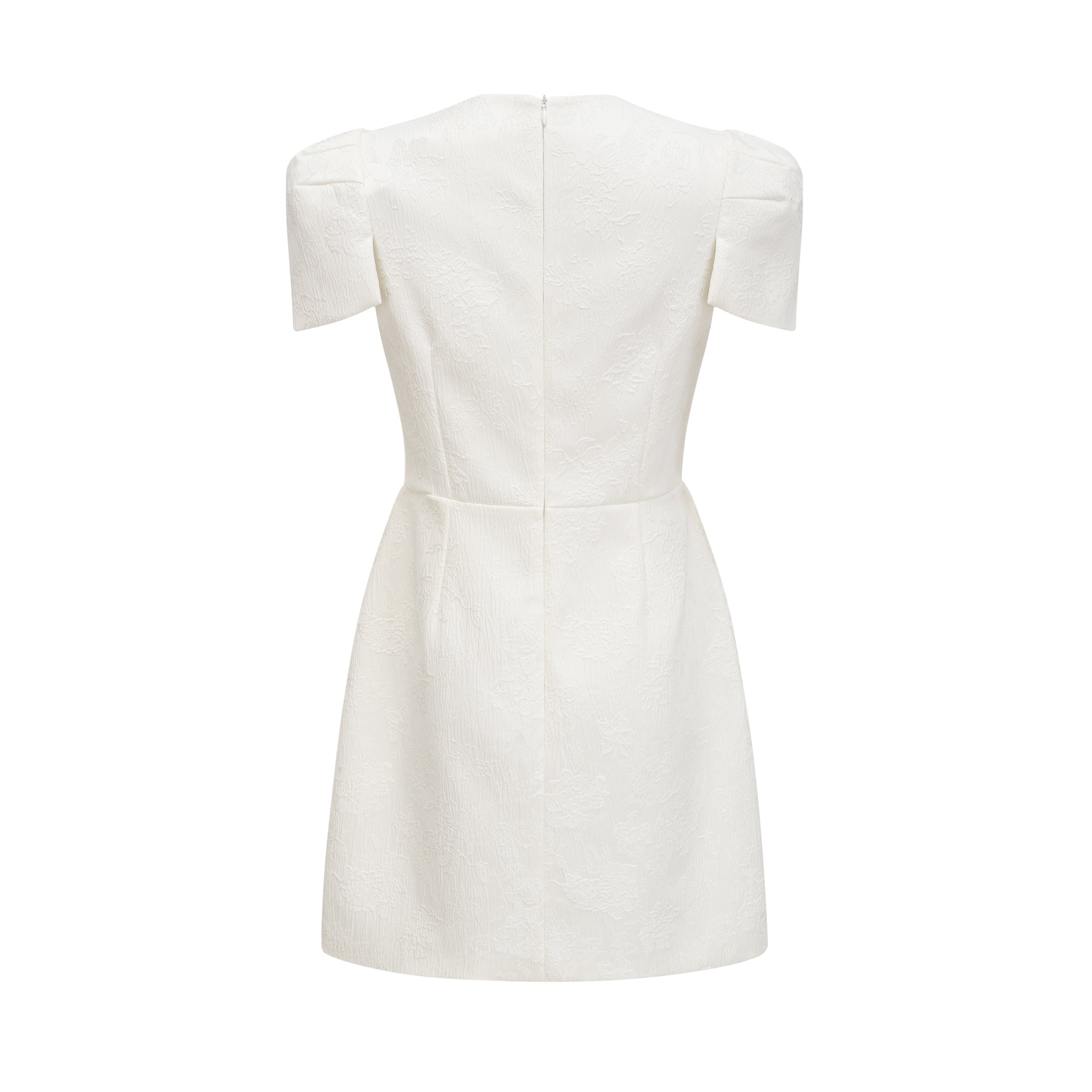 Coralie white petal-detail buttoned mini dress (Final Sale-US Only)