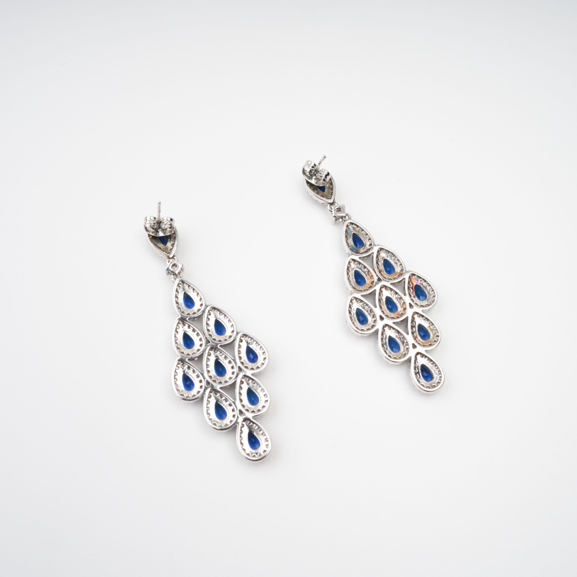 Estelle Blue Crystal Embellished Sterling Silver Earrings (Final Sale)